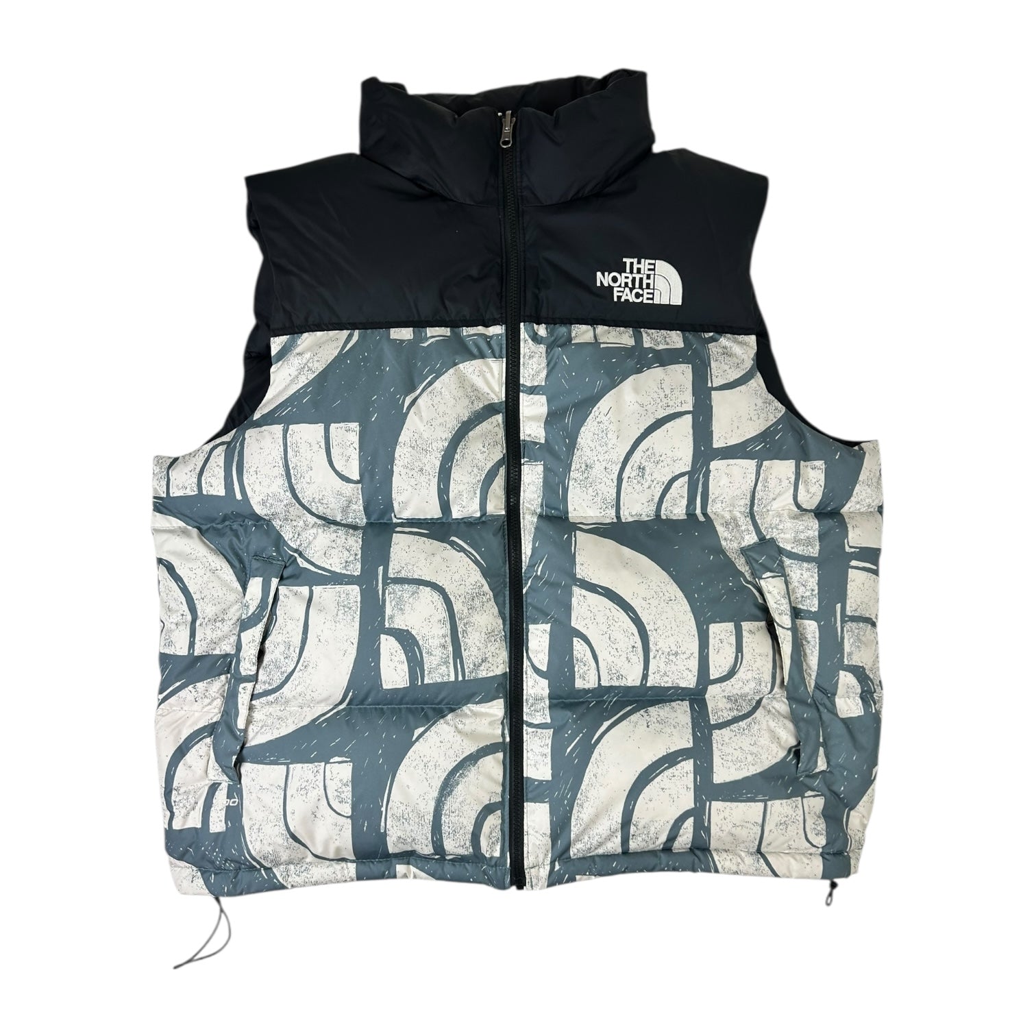 North Face 700 Fill Puffer Vest Black/White/Blue
