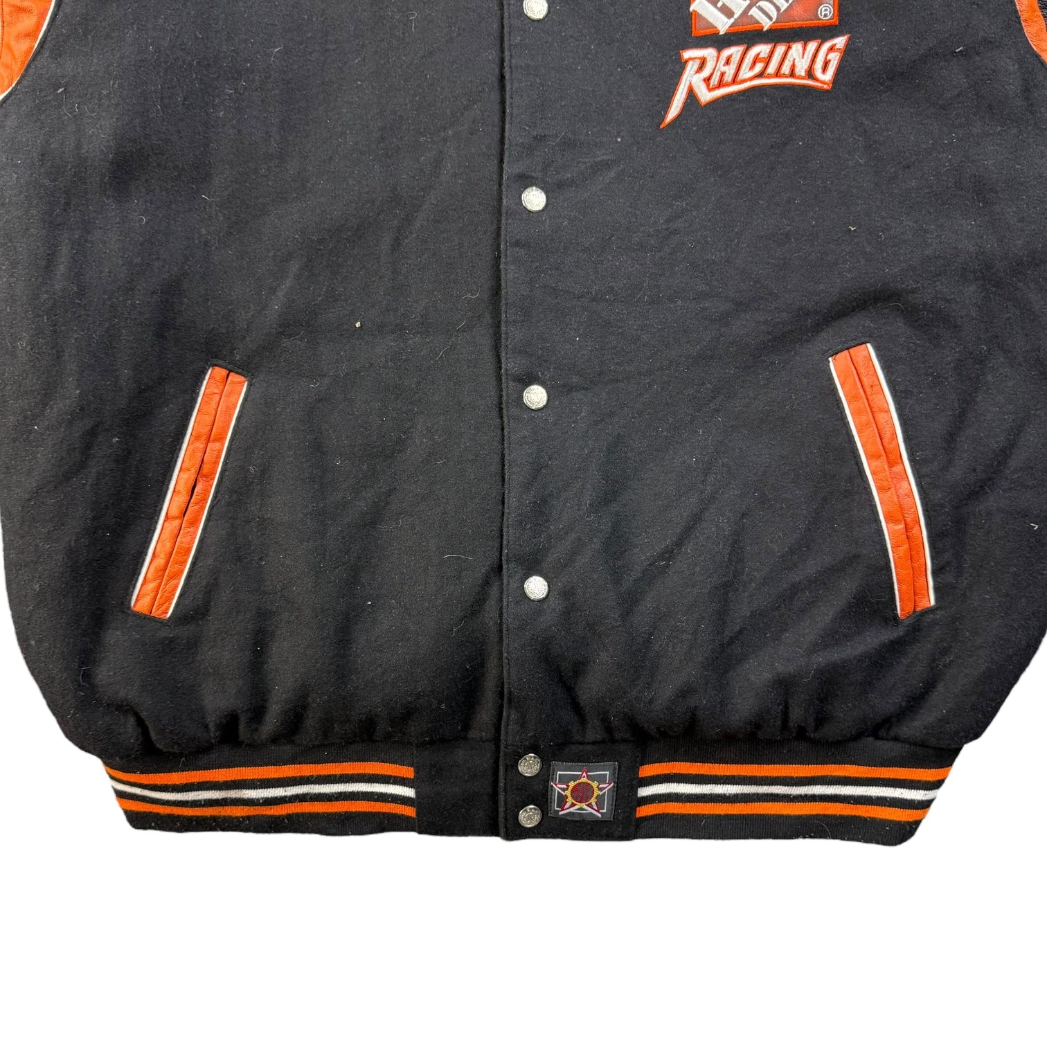 Vintage Jeff Hamilton NASCAR Tony Stewart Home Depot Leather Race Jacket Black