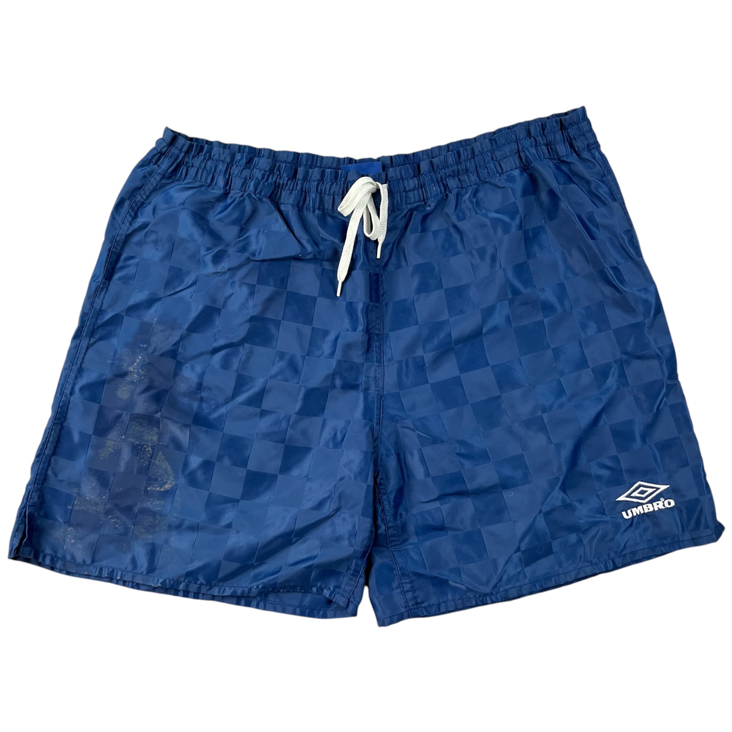 Vintage Umbro Training Shorts Navy Check