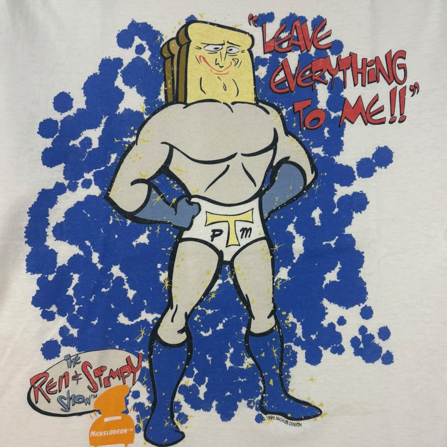 Vintage 1994 Ren & Stimpy “Powdered Toast Man” T-Shirt White