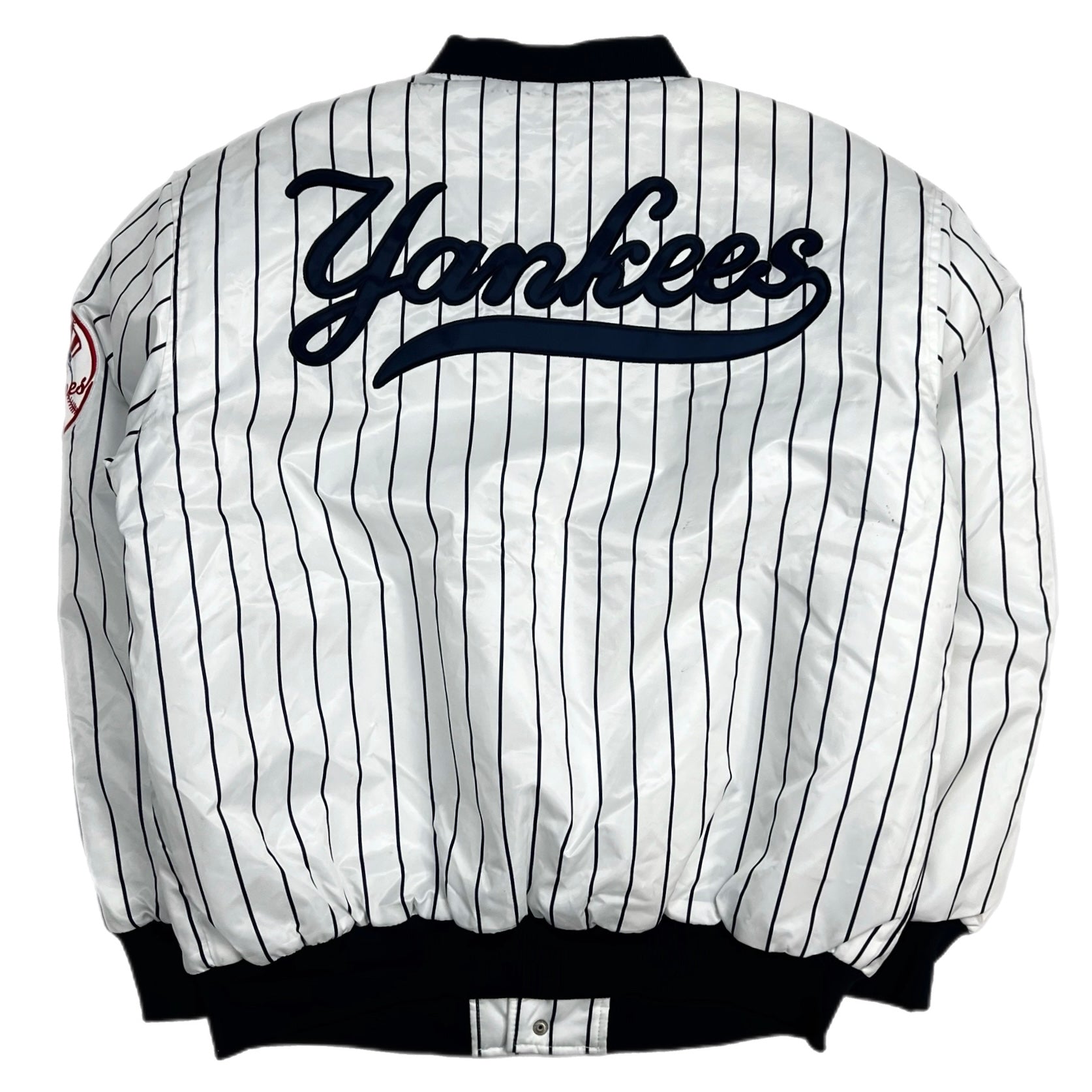 Vintage New York Yankees Russell Satin Jacket Navy/White