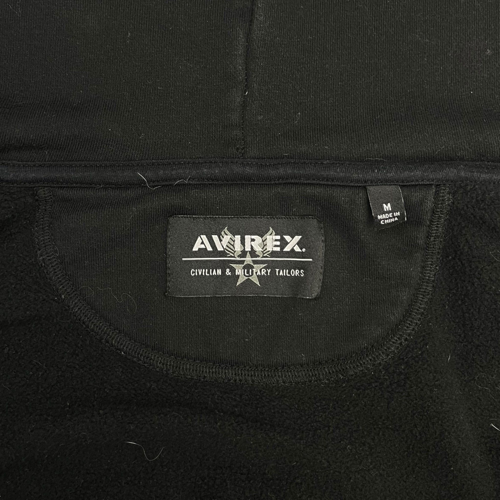 Vintage Y2K Avirex Hooded Zip Up Hoodie Black