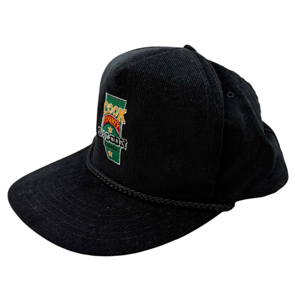 Vintage Cook County Saloon Corduroy Snapback Black
