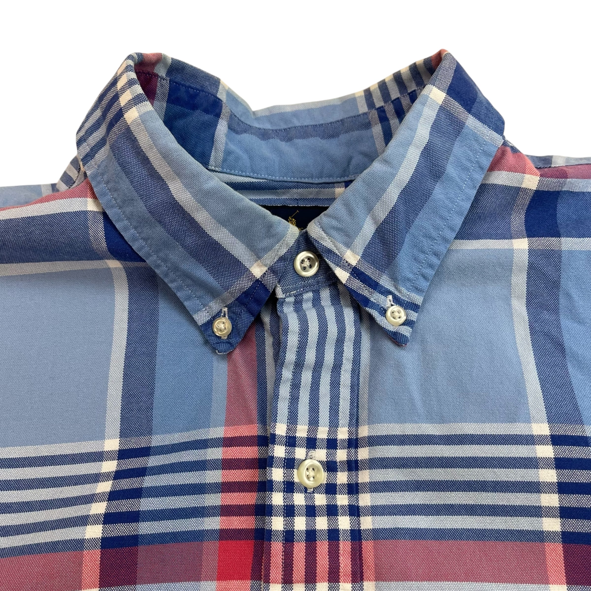 Vintage Polo Ralph Lauren Checked Button Up Shirt Pink/Blue