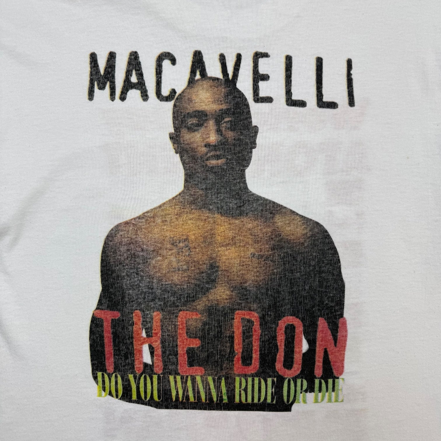 Vintage Test Print Minister Farrakhan/ Tupac Macavelli Tee White