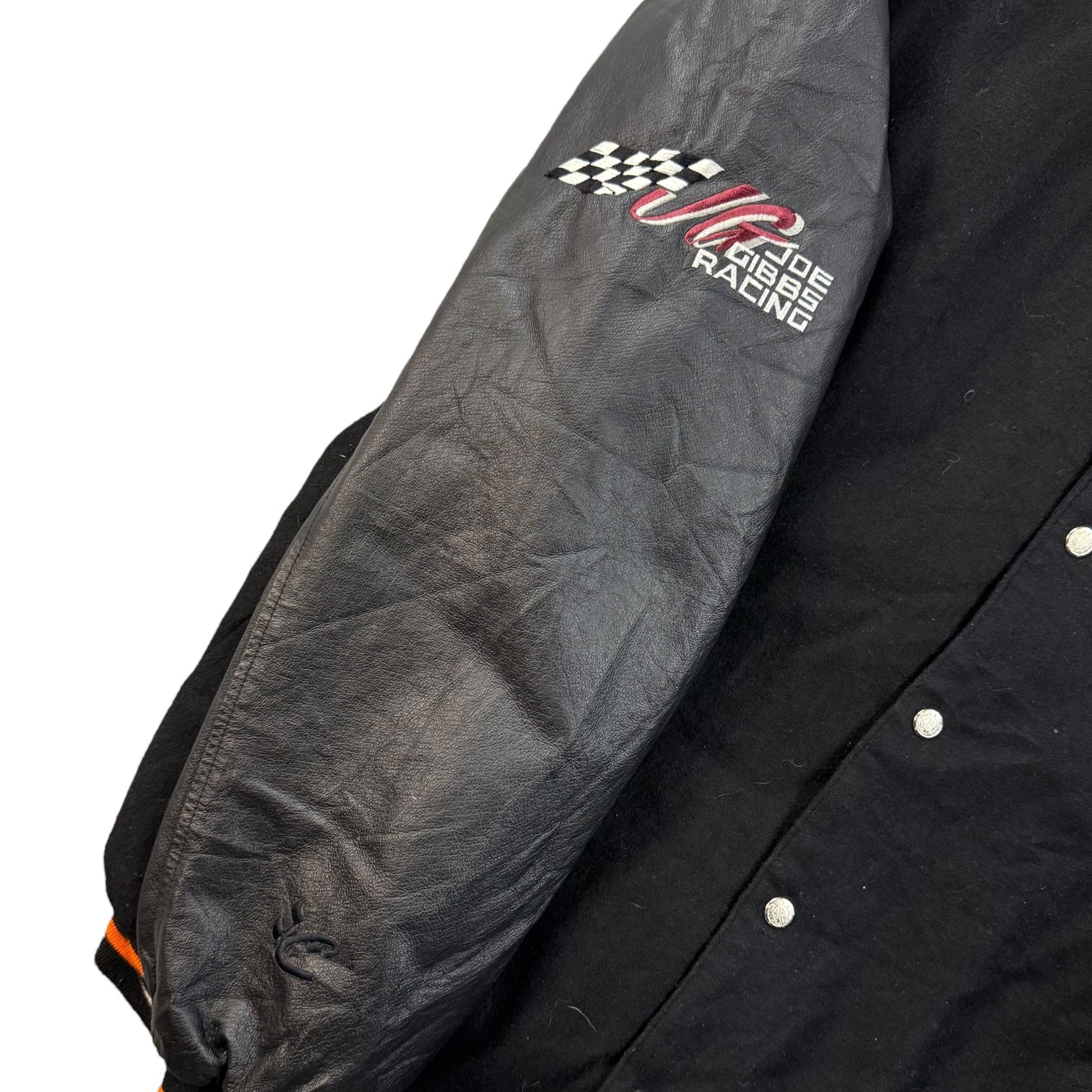 Vintage Jeff Hamilton NASCAR Tony Stewart Home Depot Leather Race Jacket Black