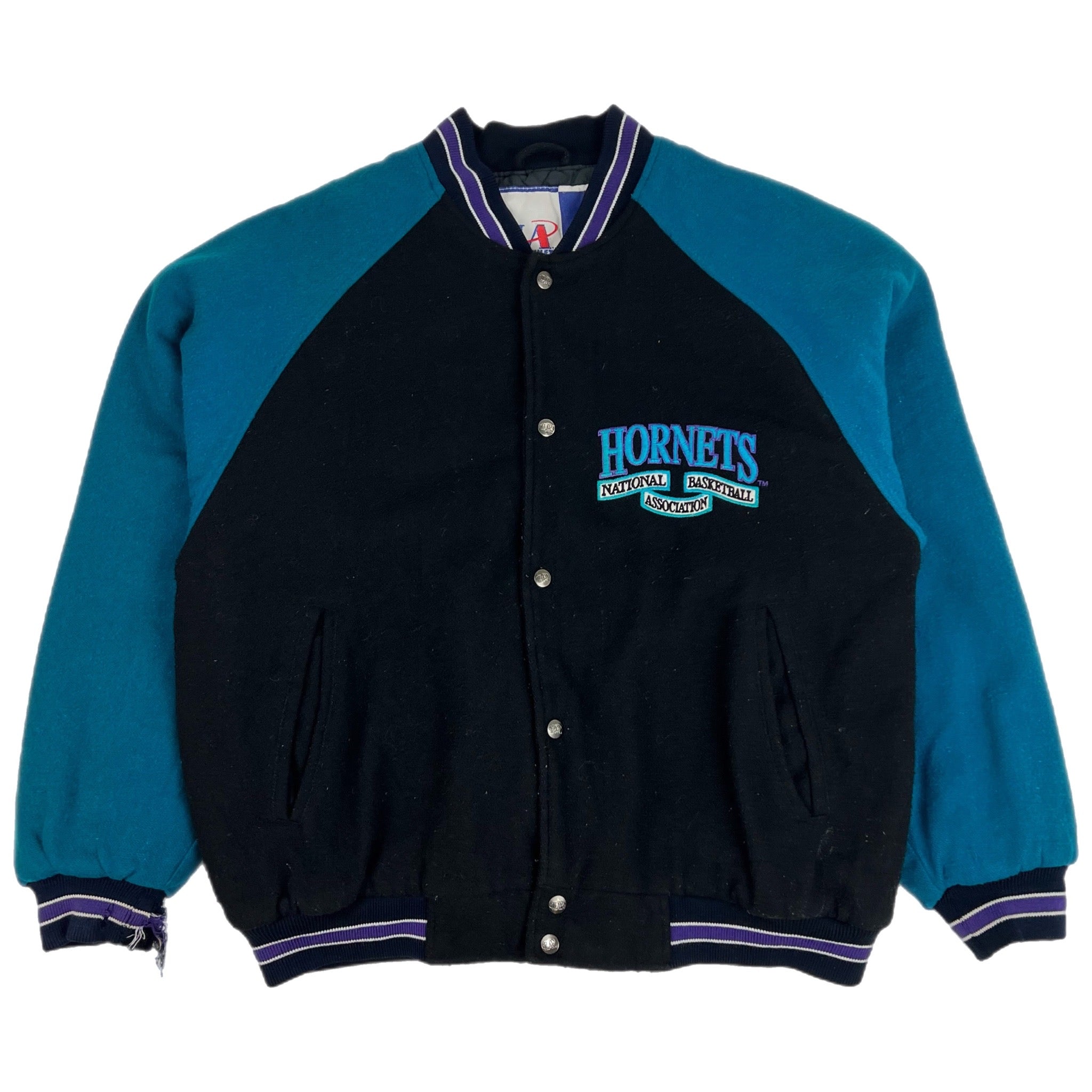 Vintage Charlotte Hornets Varsity Jacket - Teal Retro Outerwear