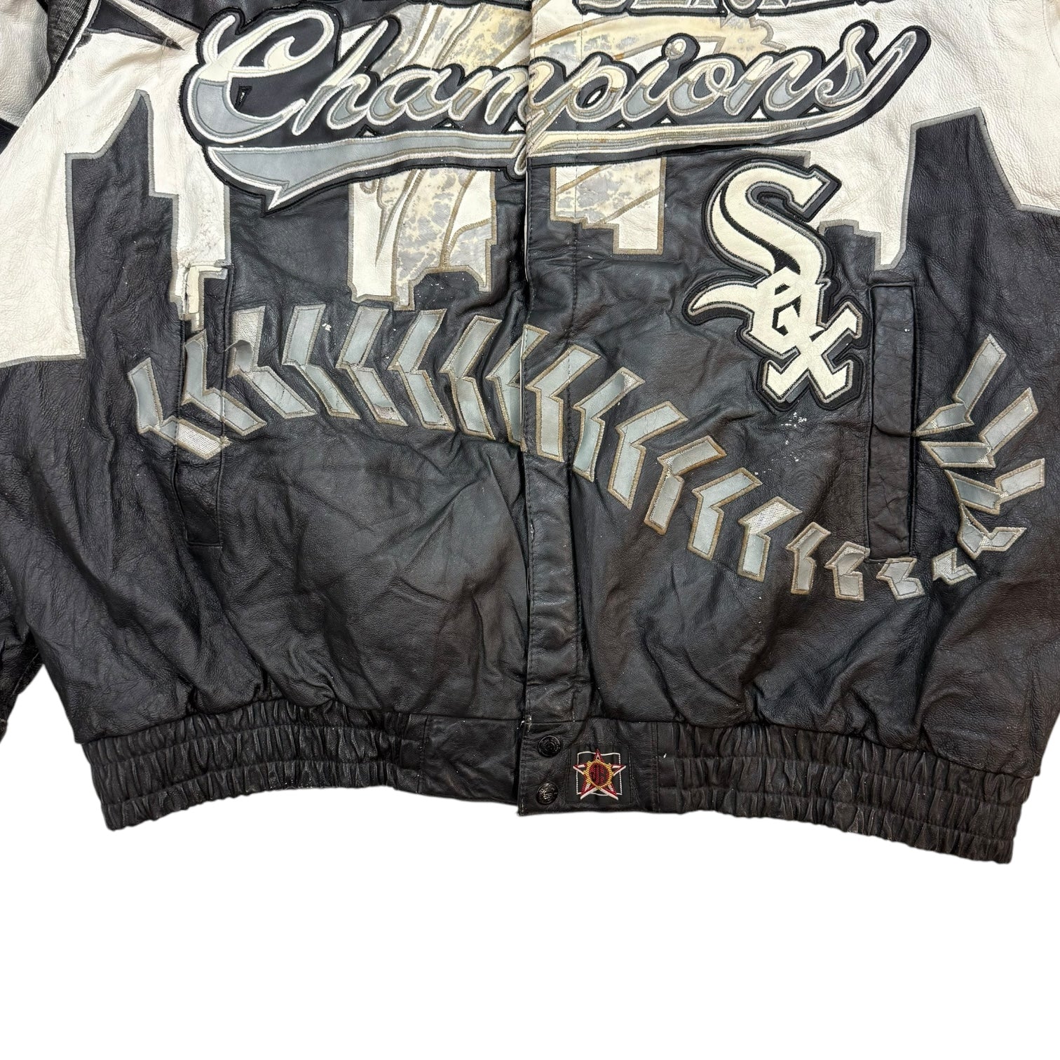2005 Jeff Hamilton Chicago White Sox World Series Champions Leather Jacket White/Black
