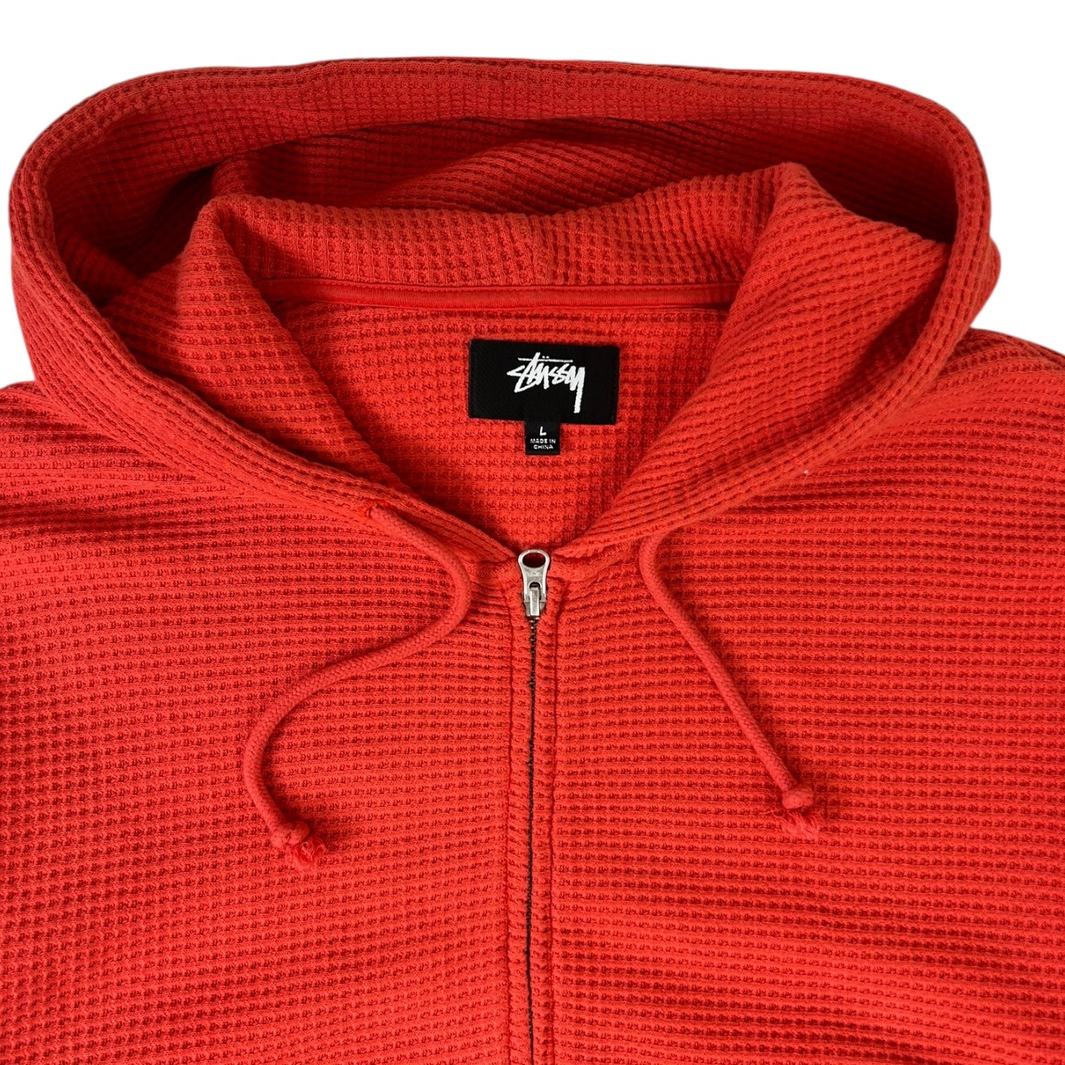 Stussy Double Waffle Zip Up Hoodie Red