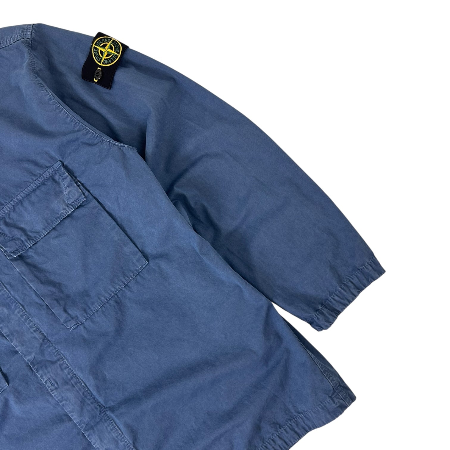 Stone Island Avio Blue Cotton Overshirt Blue