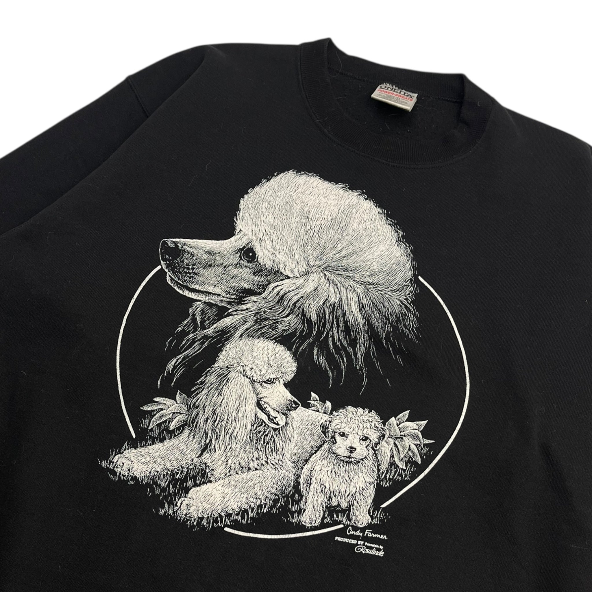 Vintage Poodle Crewneck Sweatshirt Black