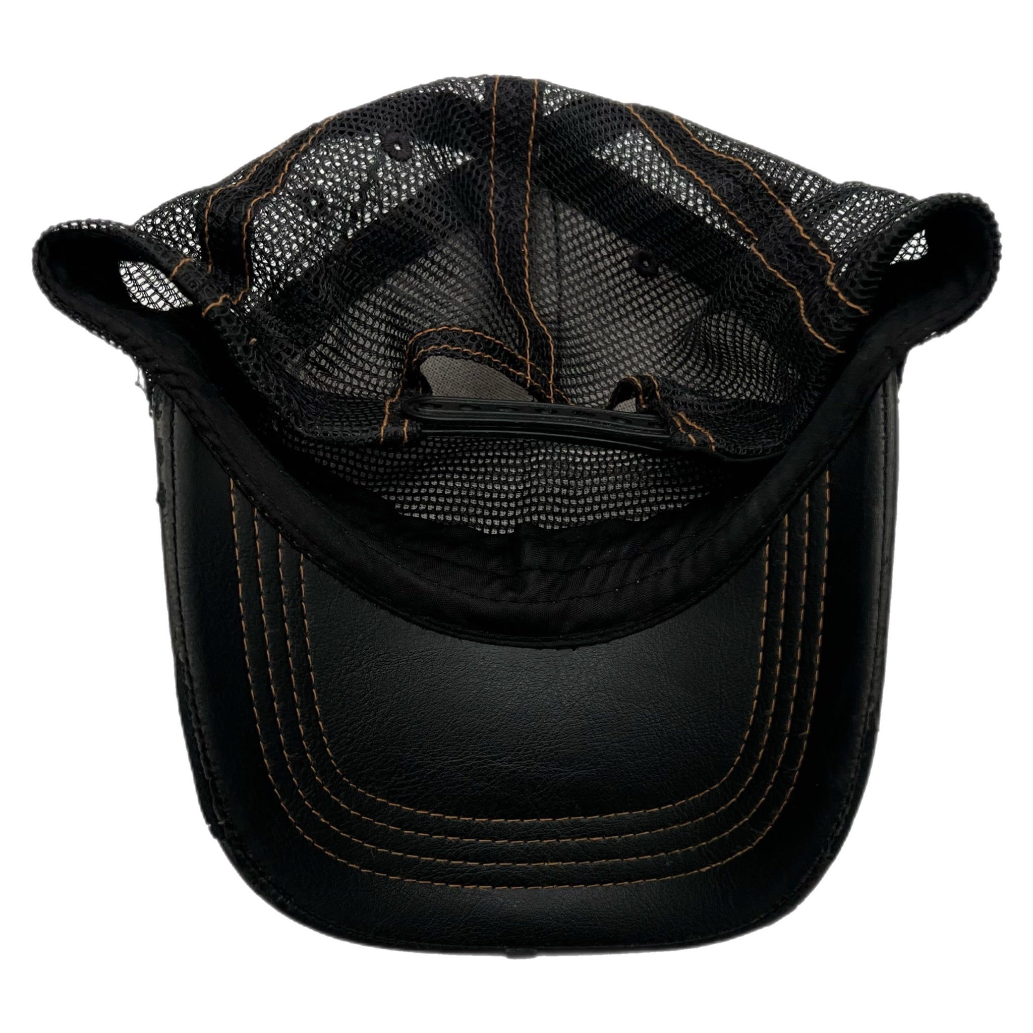 Vintage Von Dutch Faux Leather Trucker Hat