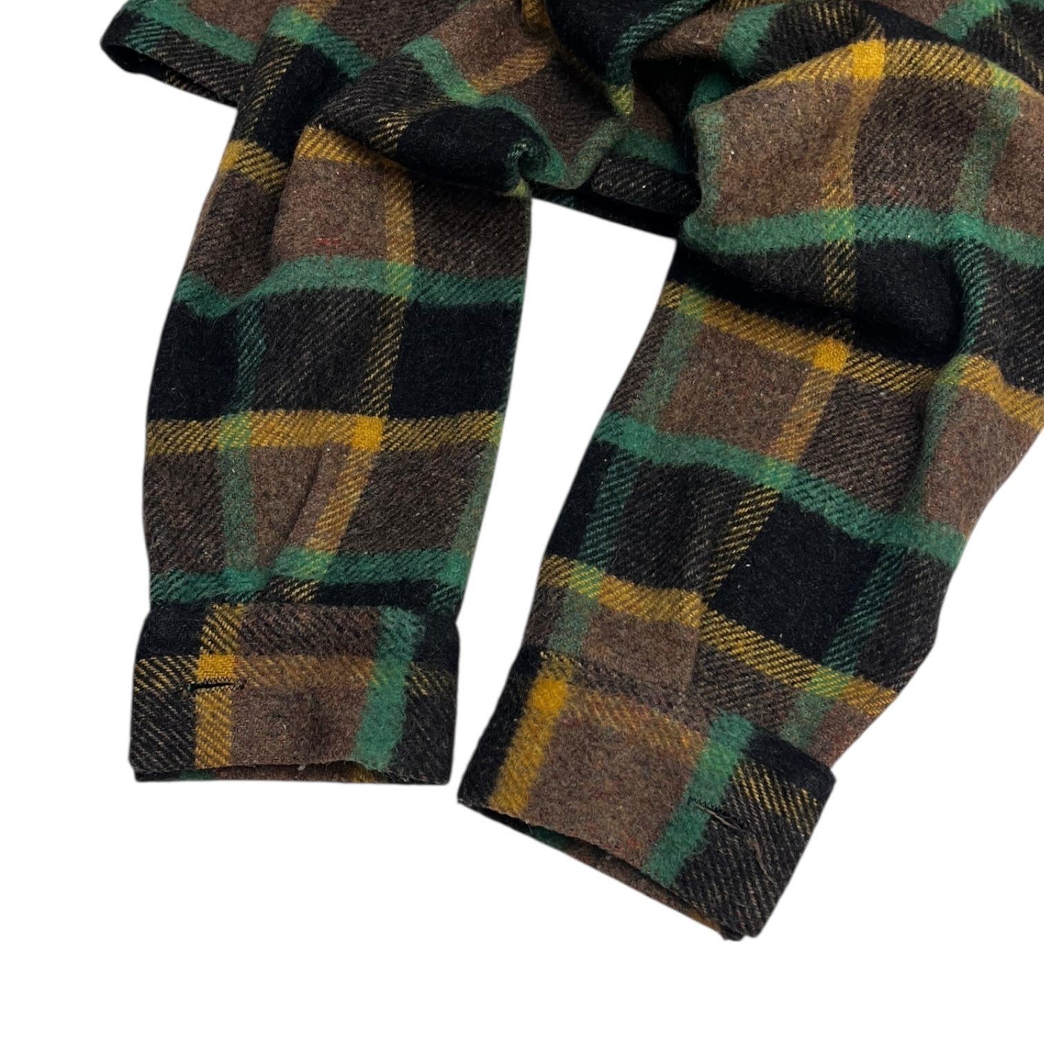 Vintage Pioneer Heavy Wool Plaid Shacket Green/Brown