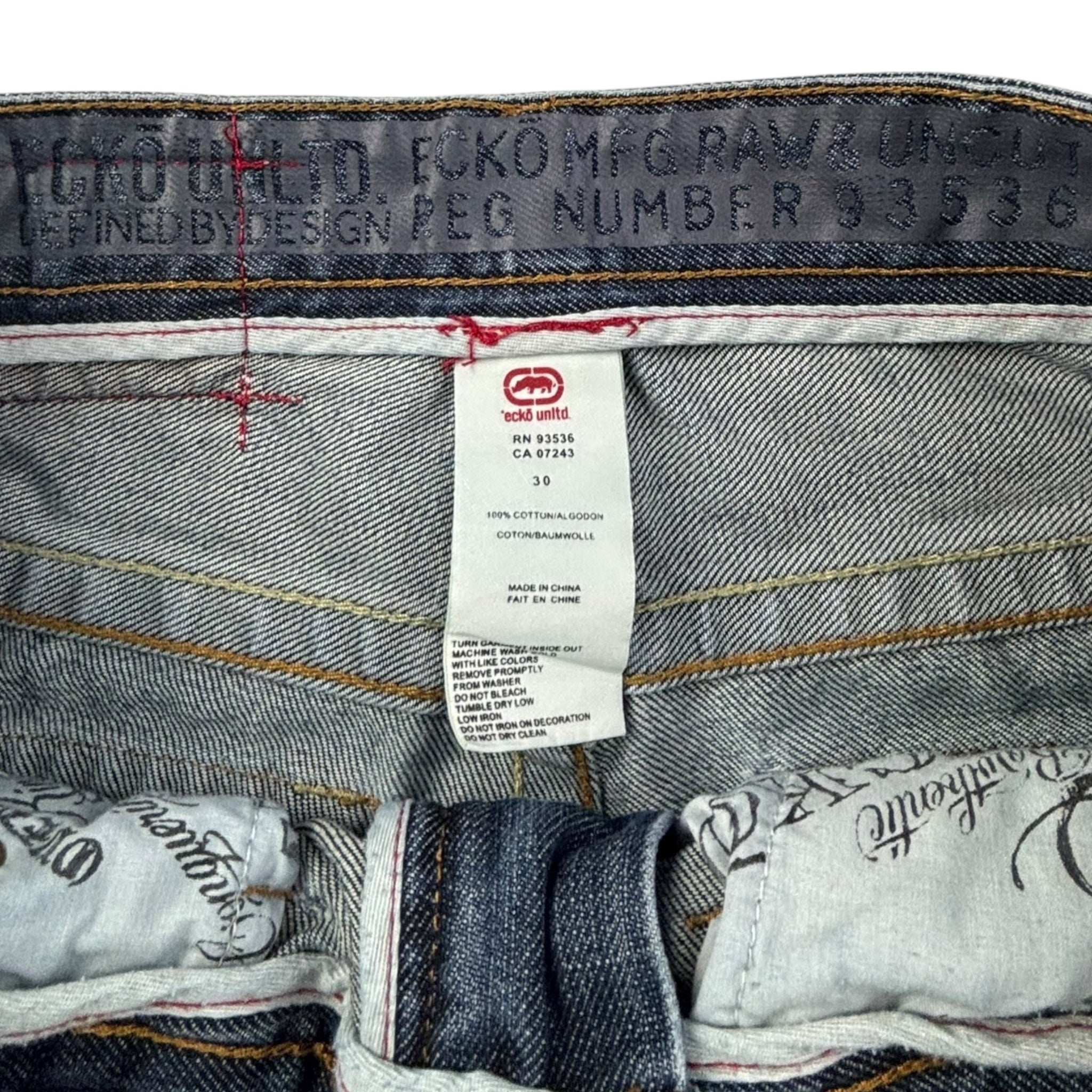 Vintage Y2K Ecko Untld Embroidered Pants Navy Blue