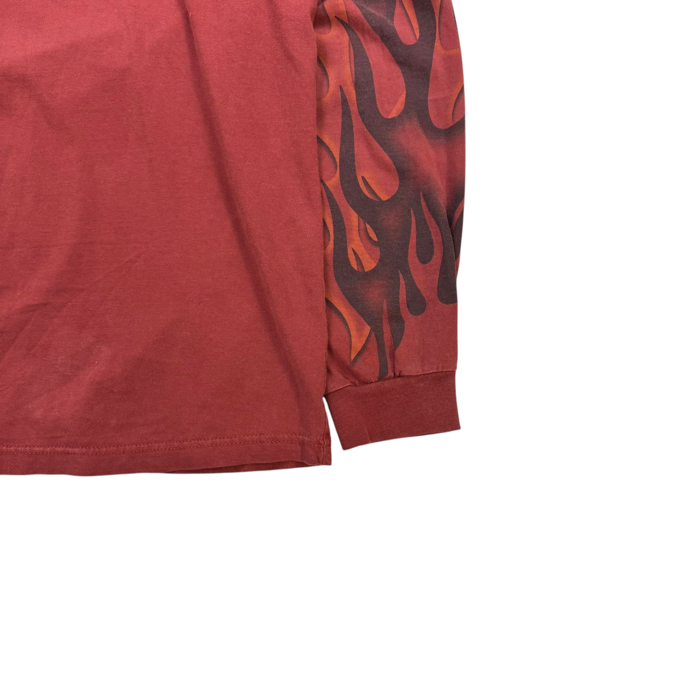 Vintage Harley Davidson Of Edmonton Flames L/S Tee Red