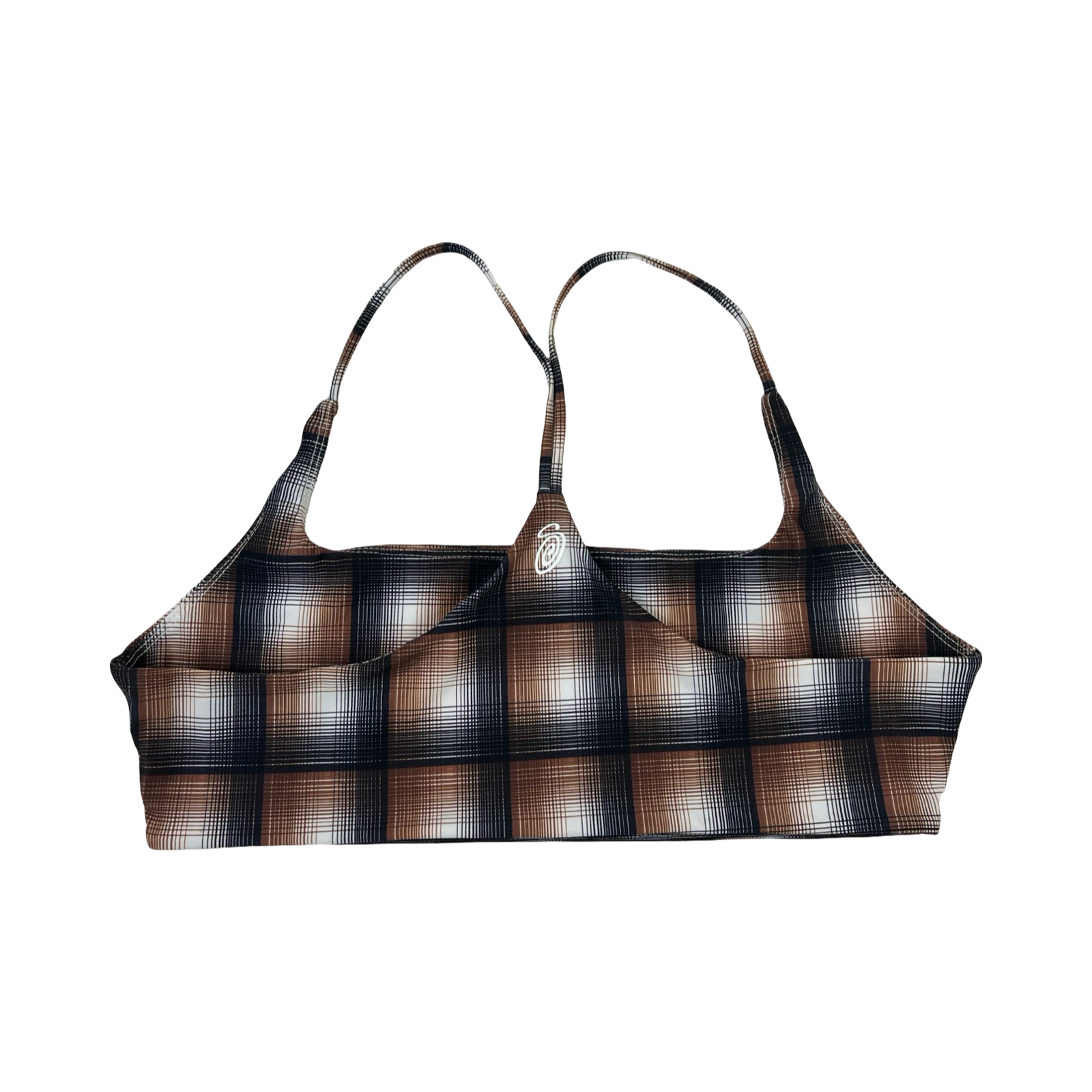 (W) Stüssy Halter Bikini Top Brown Plaid