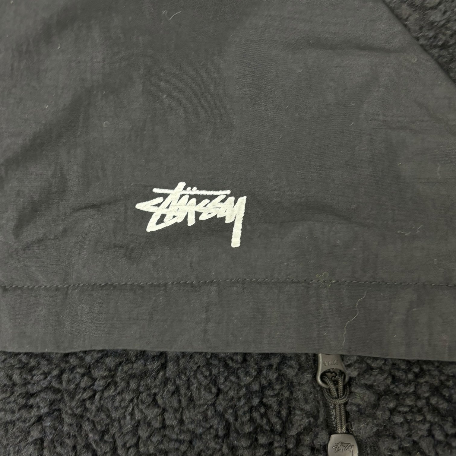Stussy Sherpa Panelled Hooded Jacket Black