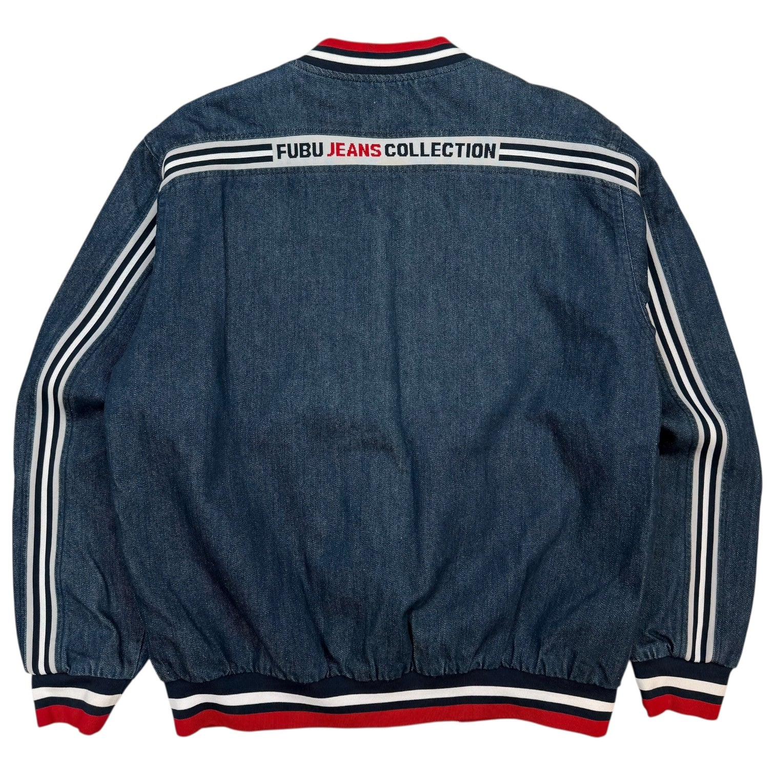 Vintage Fubu Jeans Collection Bomber Jacket Medium Wash