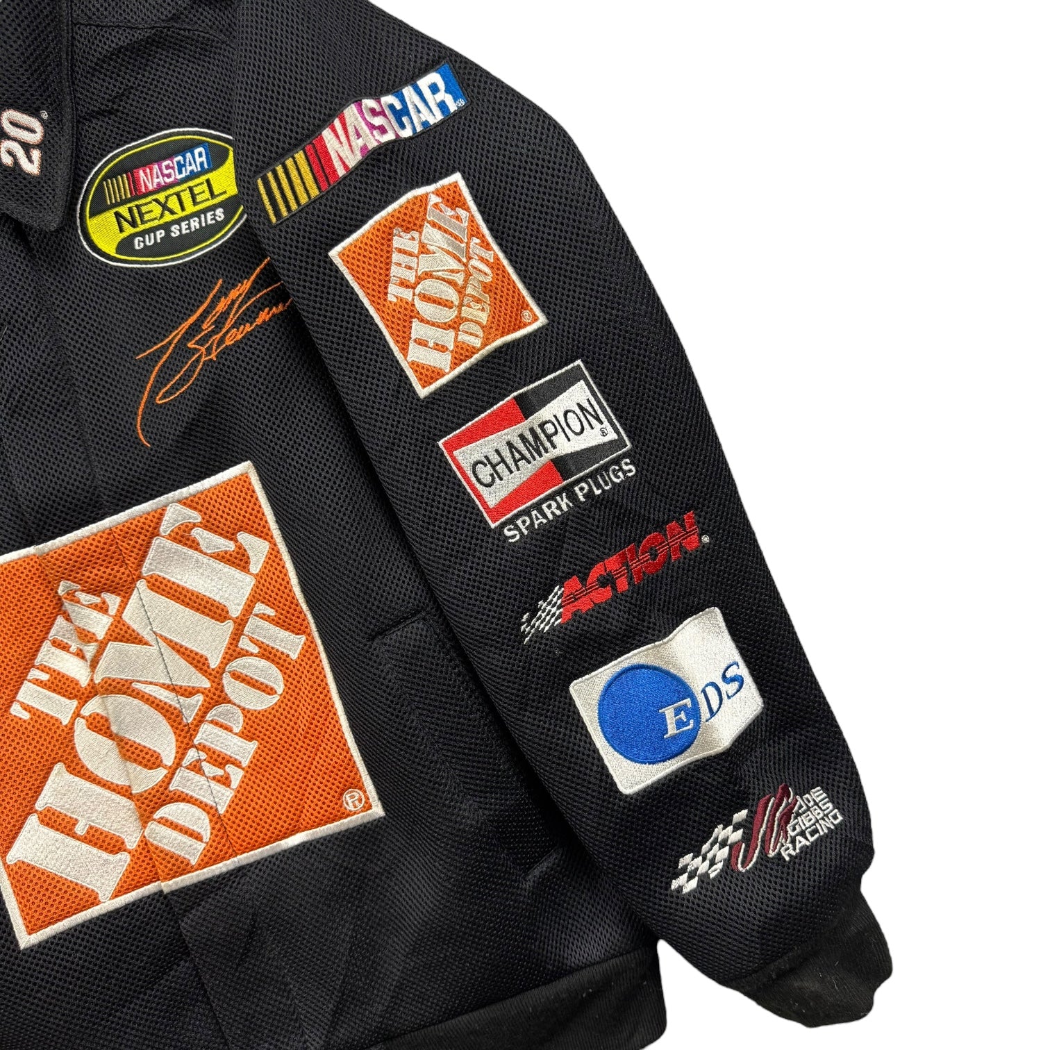 Vintage Jeff Hamilton NASCAR Tony Stewart Mesh Racing Jacket Black