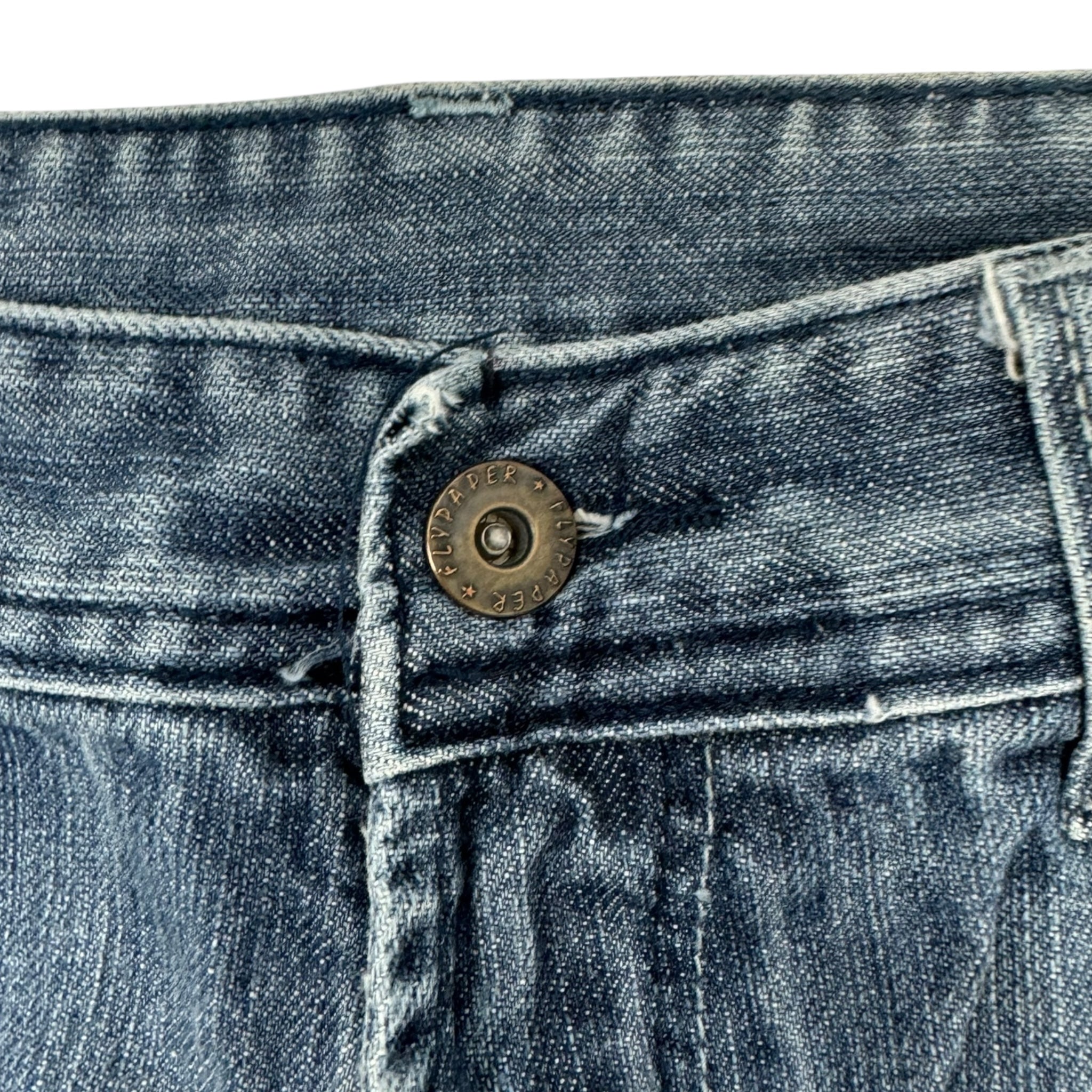 Y2K Flypaper Embroidered Euro Denim Blue Bottoms