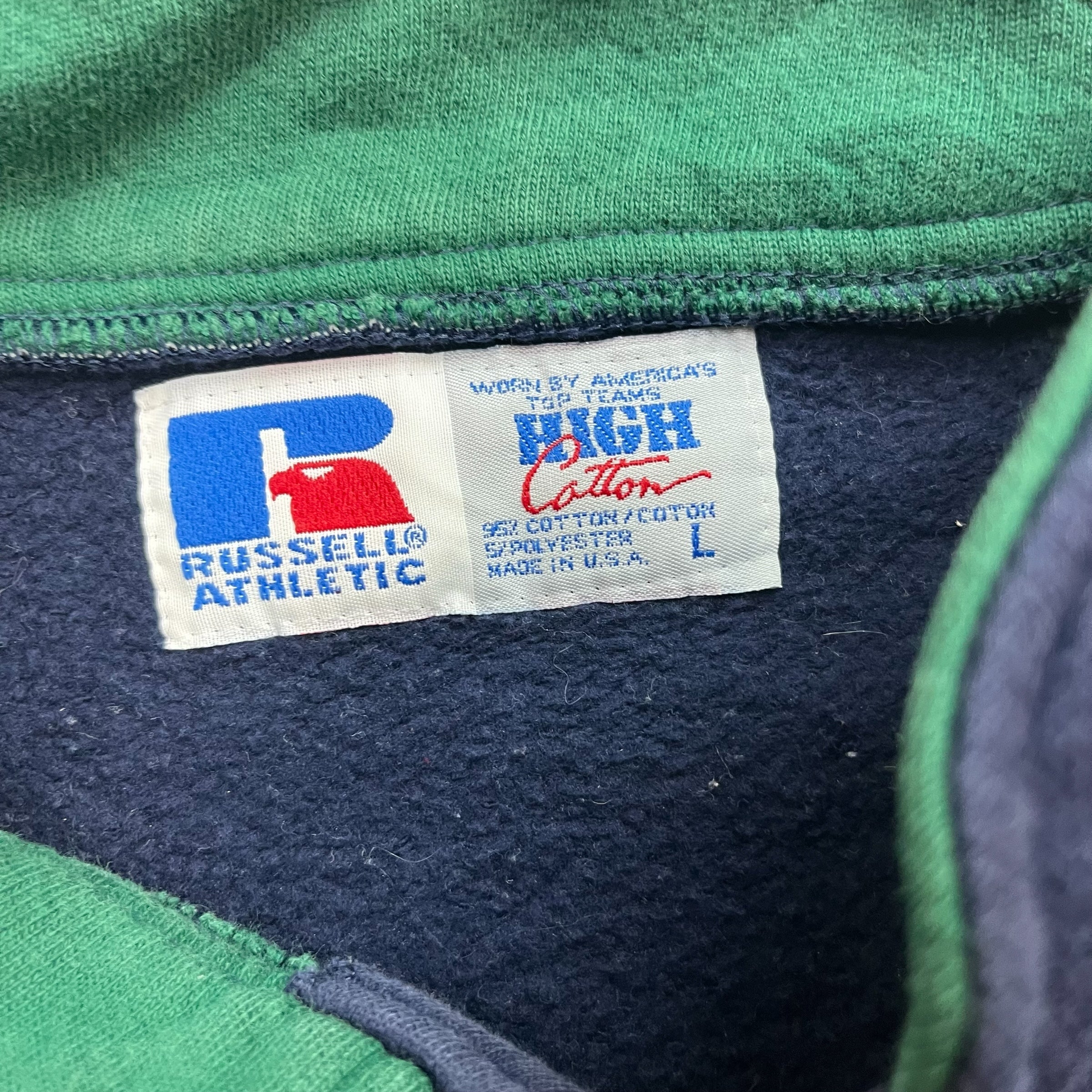 Vintage Russell 1/4 Snap Button Sweatshirt Navy