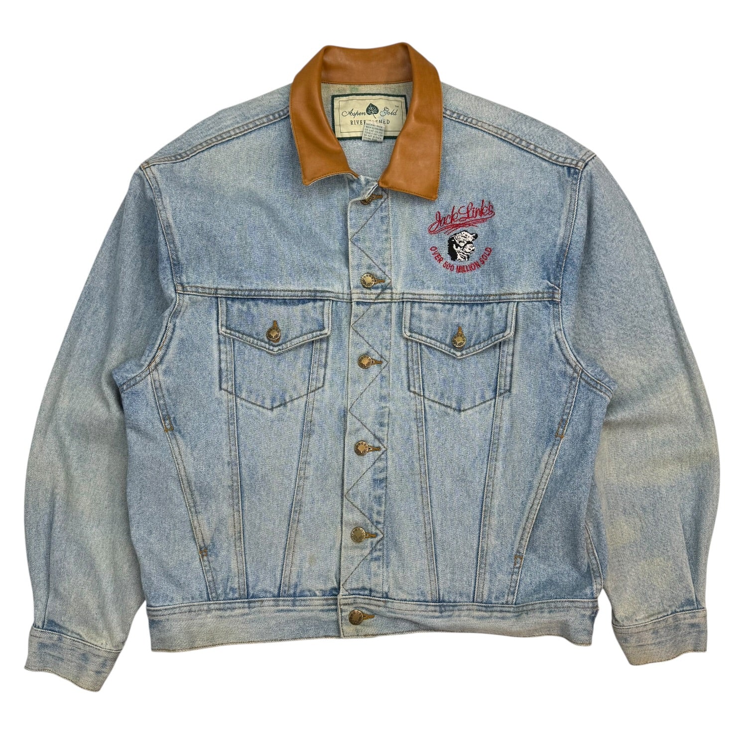 Vintage Jack Links ‘Over 500 Million Sold’ Denim Jacket Light Wash