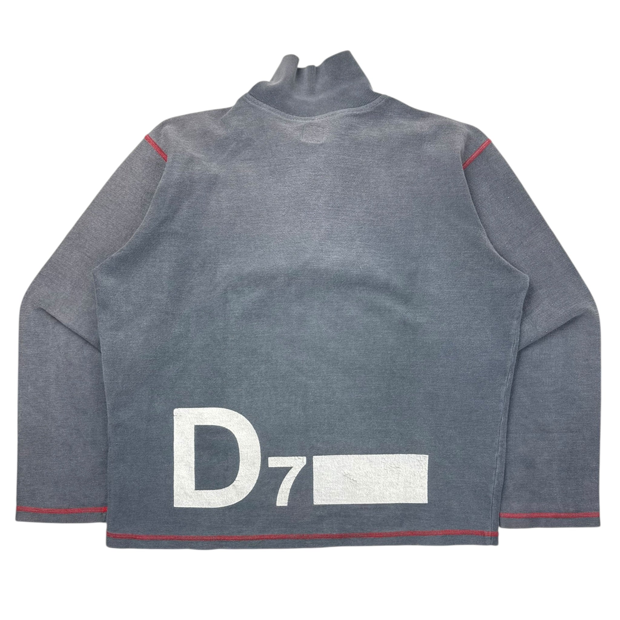 Vintage Y2K Diesel Big D7 1/4 Zip Washed Slate Grey