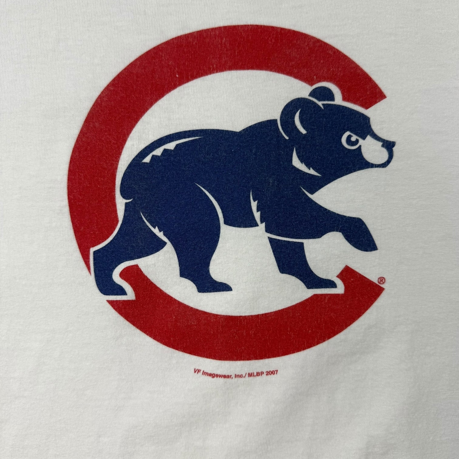 Vintage Chicago Cubs Ringer Tee White/Blue