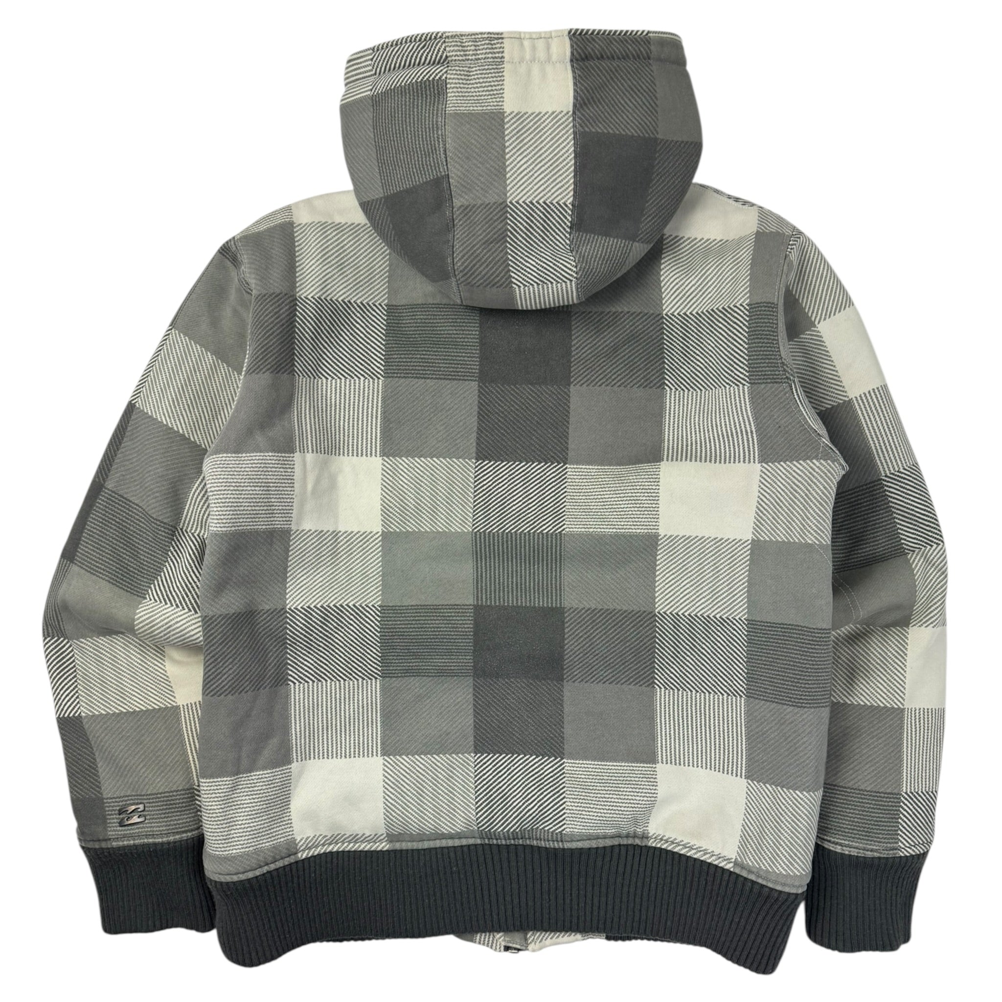 Vintage Y2K Billabong Sherpa Lined Plaid Hoodie