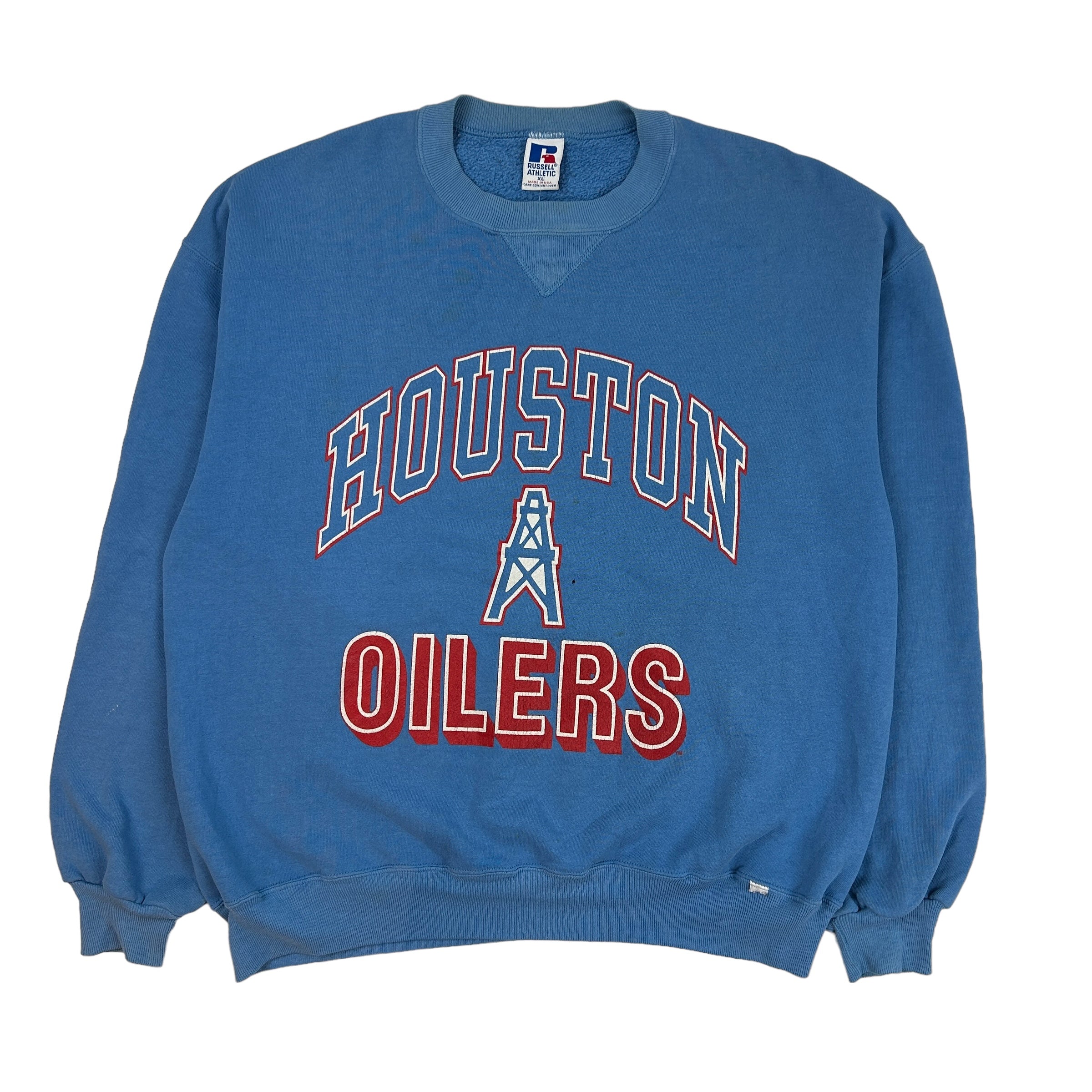 Vintage Houston Oilers Russell Athletic Crewneck Blue