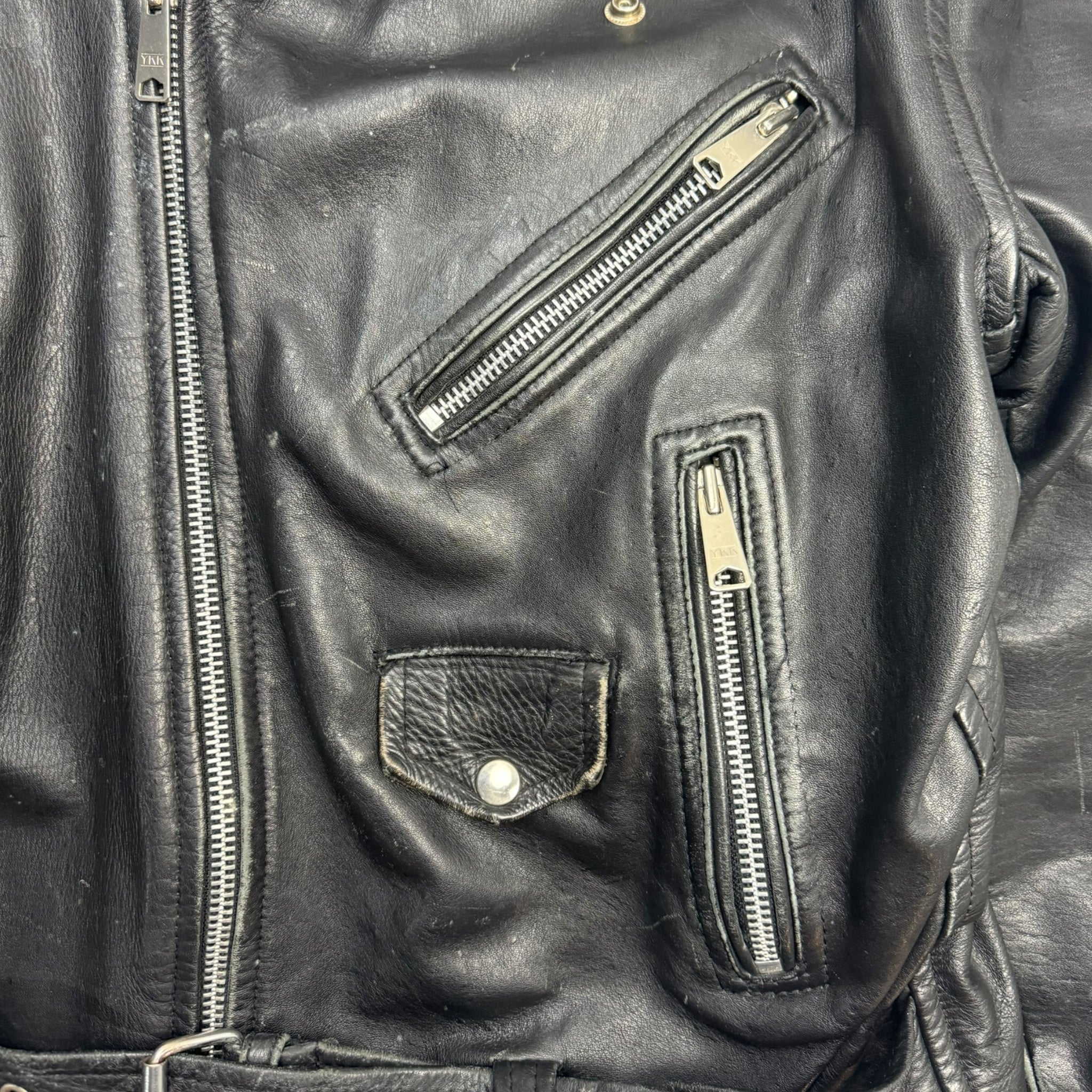 Vintage Biker Moto Leather Jacket