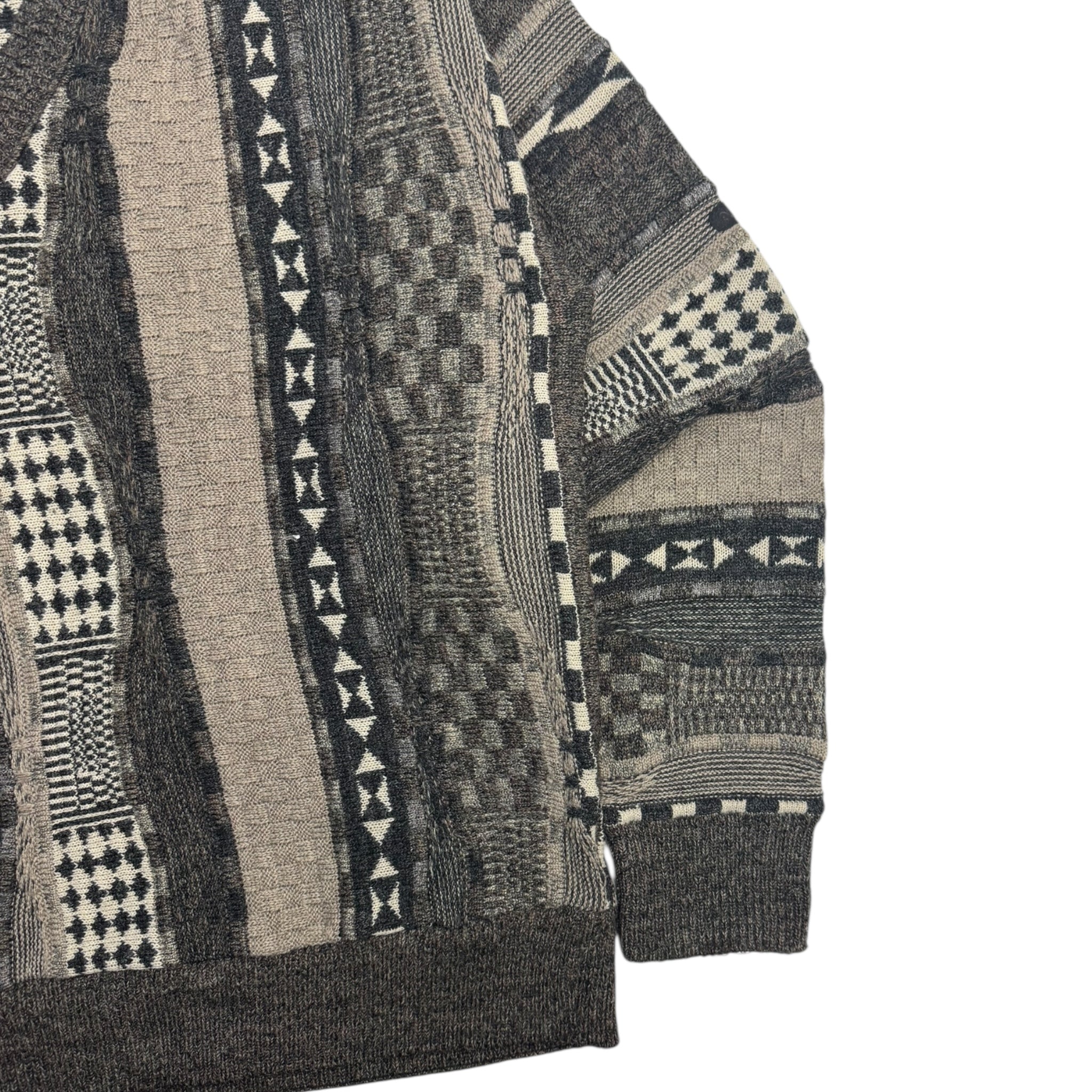 Vintage Checkerboard/Abstract Patterned 3D Knit