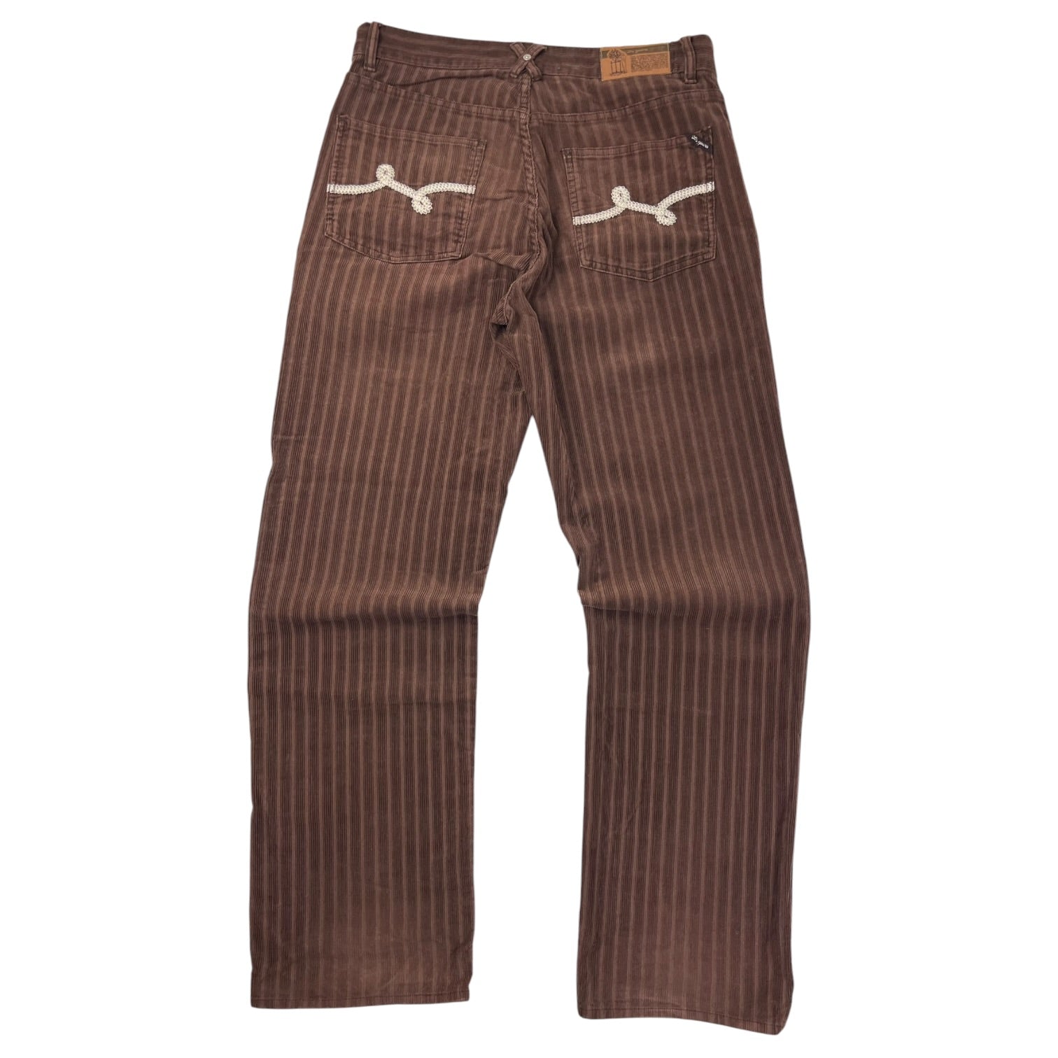 Vintage LRG Flared Chain Stitch Embroidered Corduroy Bottoms