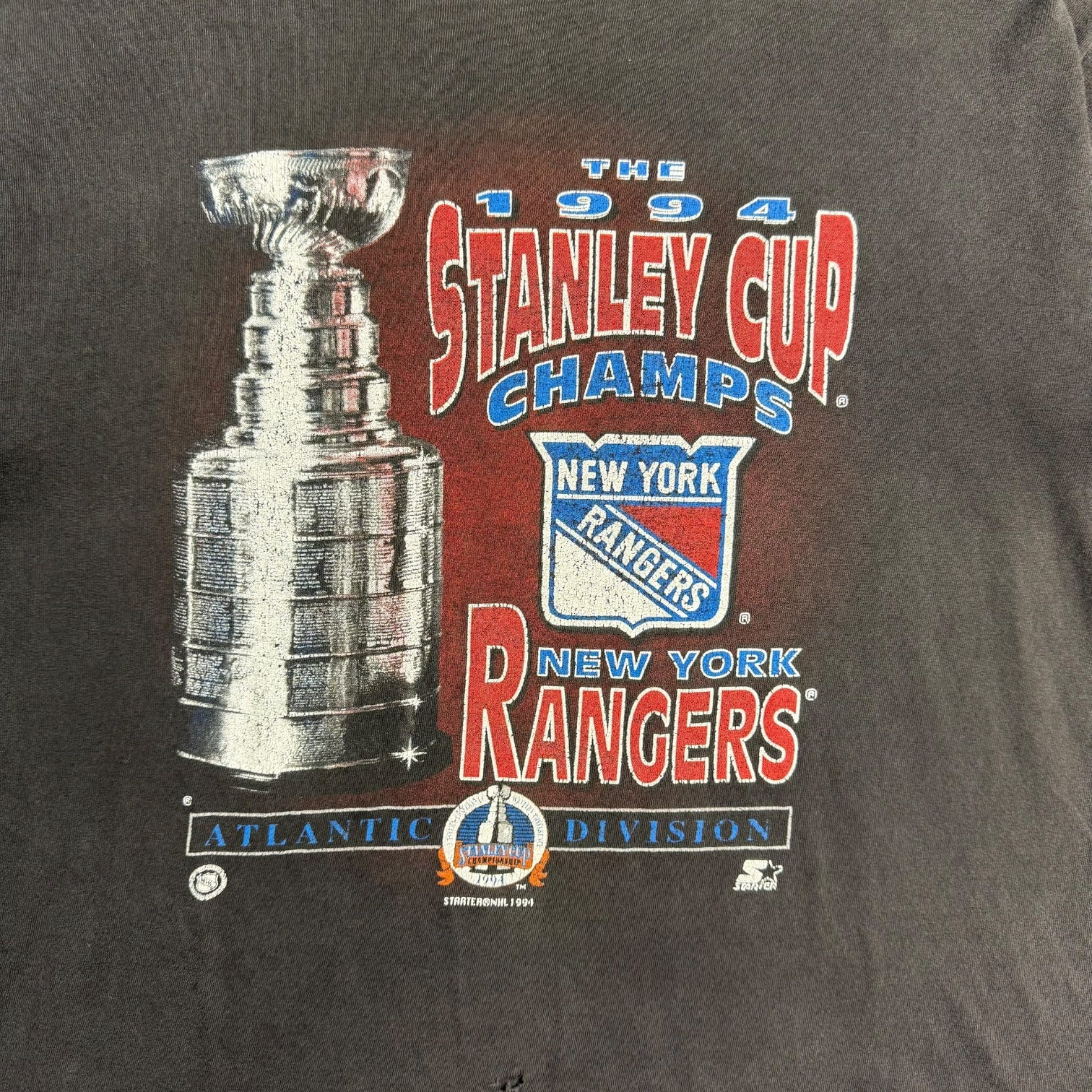 1994 Starter New York Rangers Stanley Cup Champs Tee Black