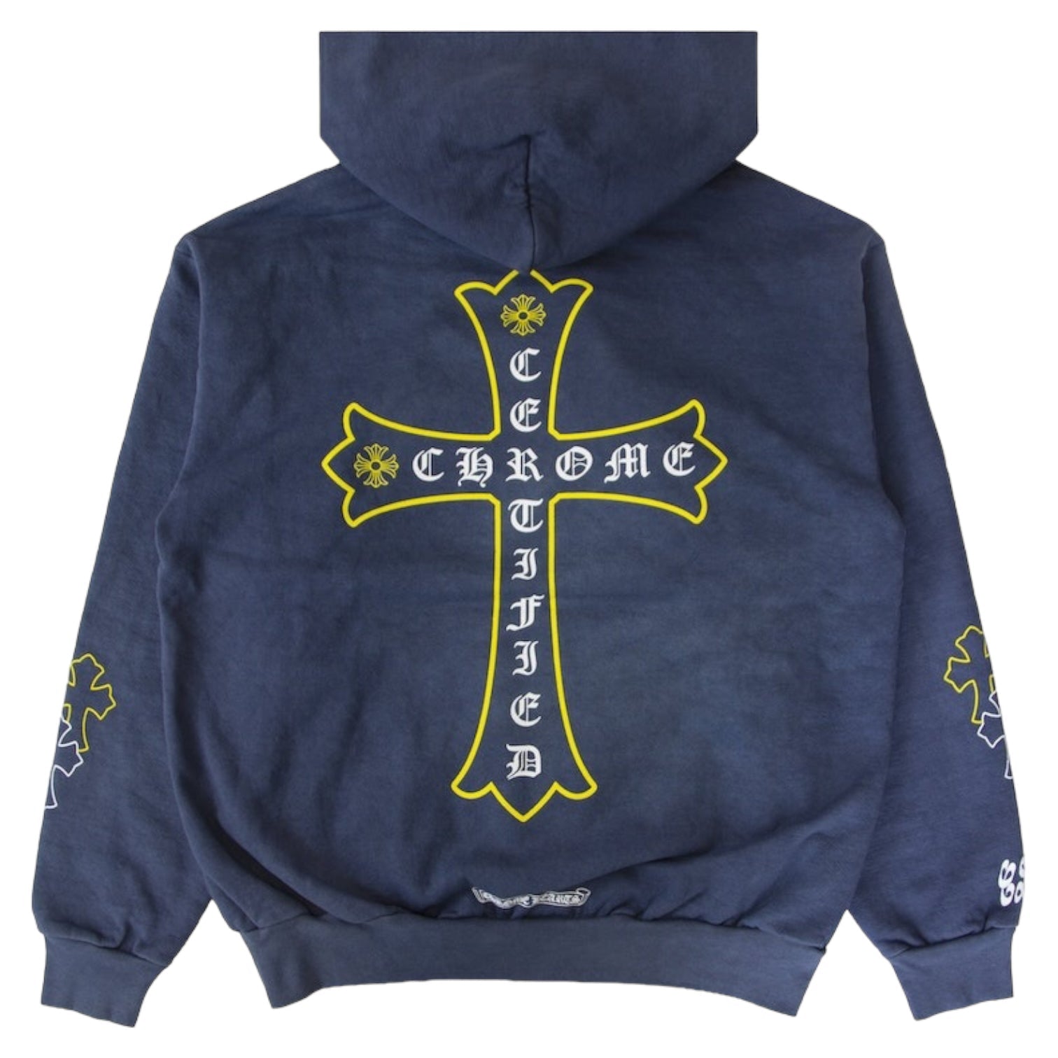 Chrome Hearts x Drake Certified Chrome Hand Dyed Hoodie Washed Blue