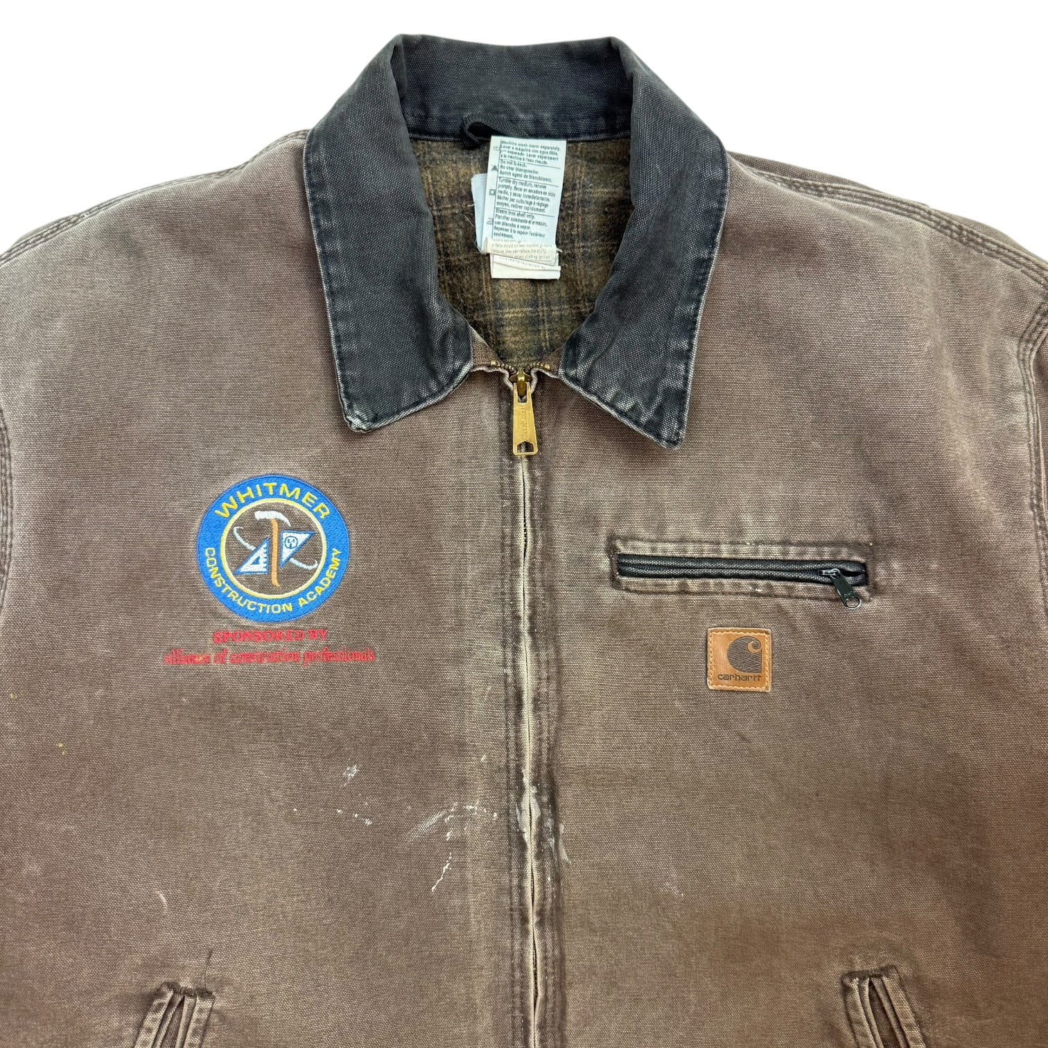 Vintage Carhartt Blanket Lined Detroit Jacket Faded Brown