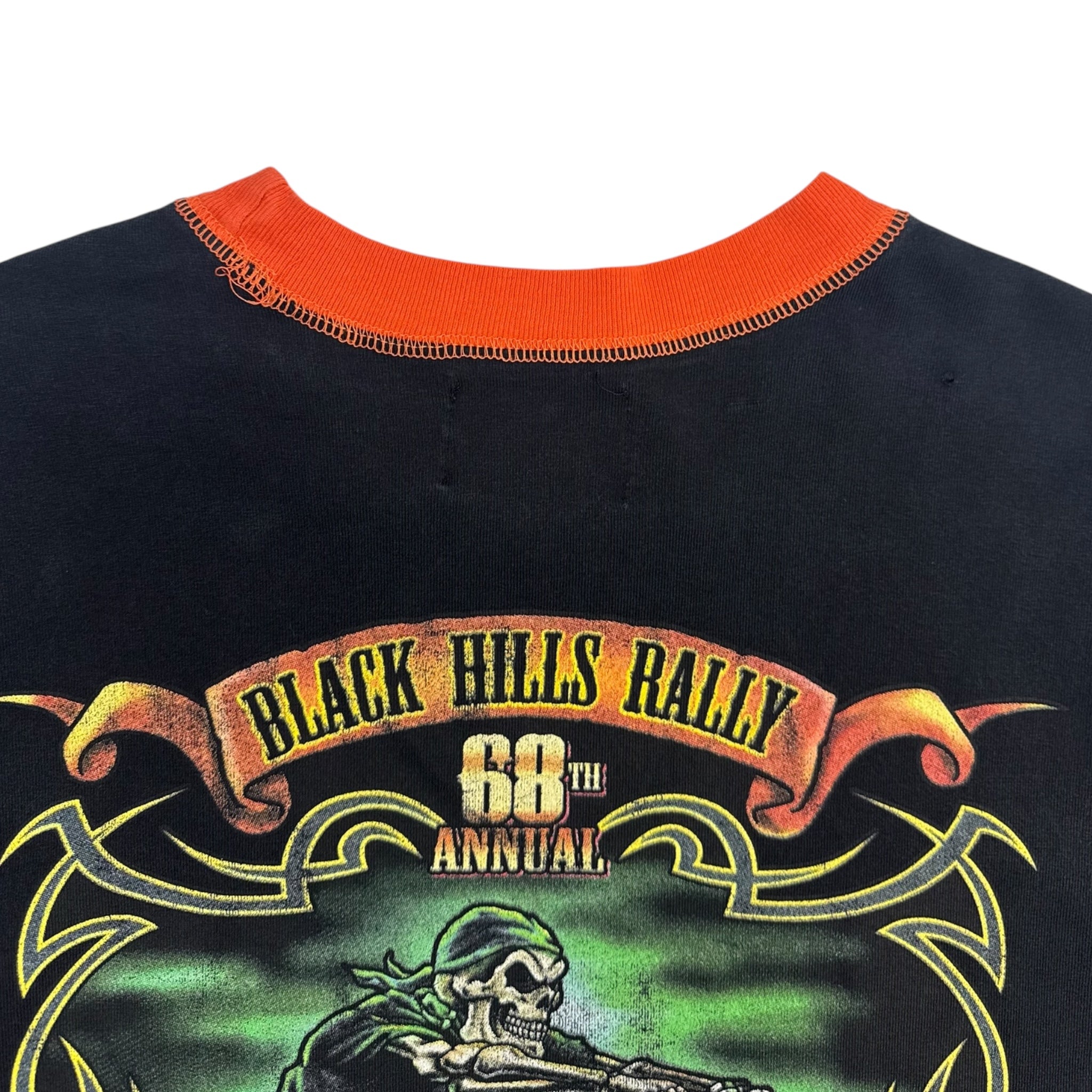 2008 Sturgis Skeleton Biker Thermal Sleeve Layered T-Shirt