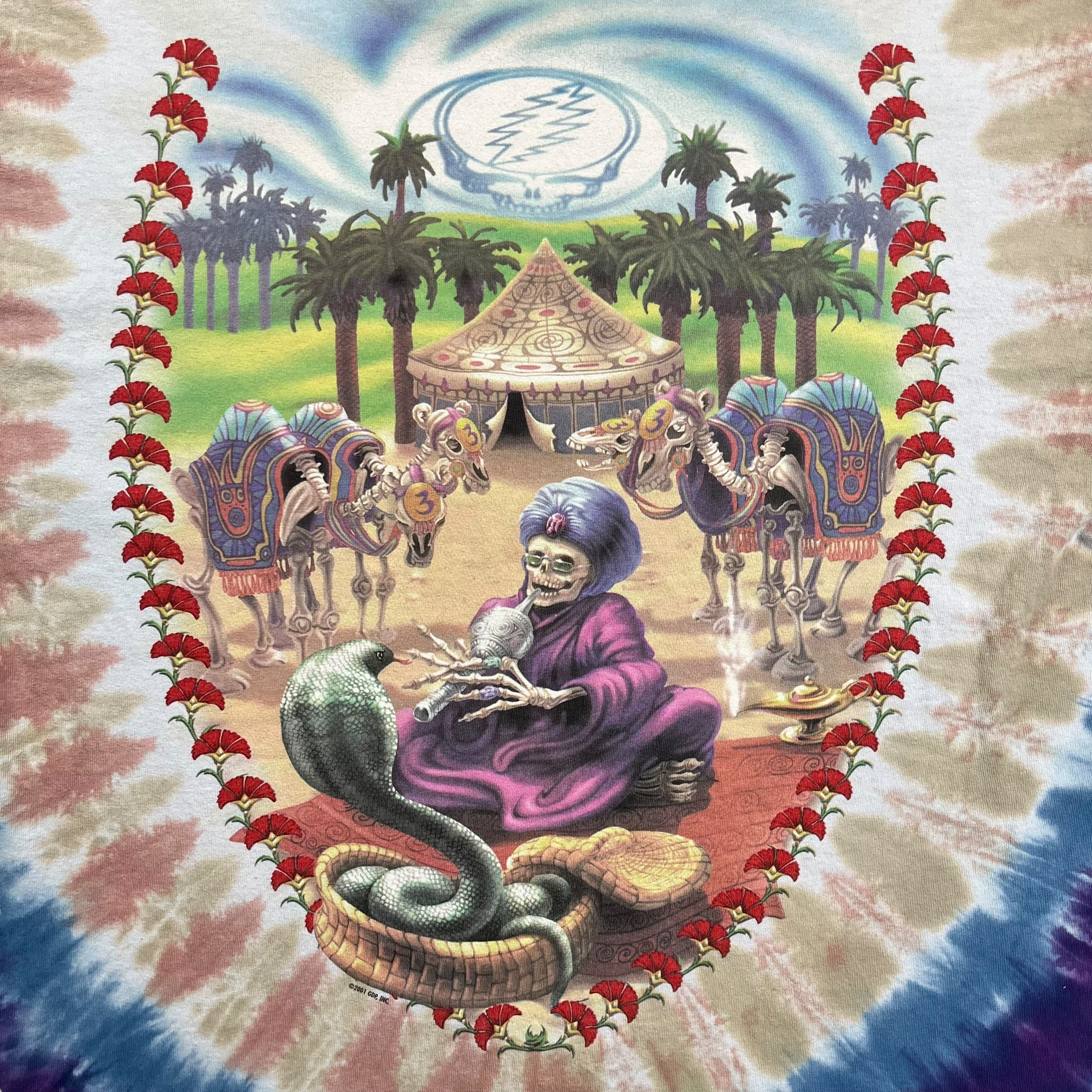 2001 Grateful Dead Tie Dye Tee Blue/Purple/White