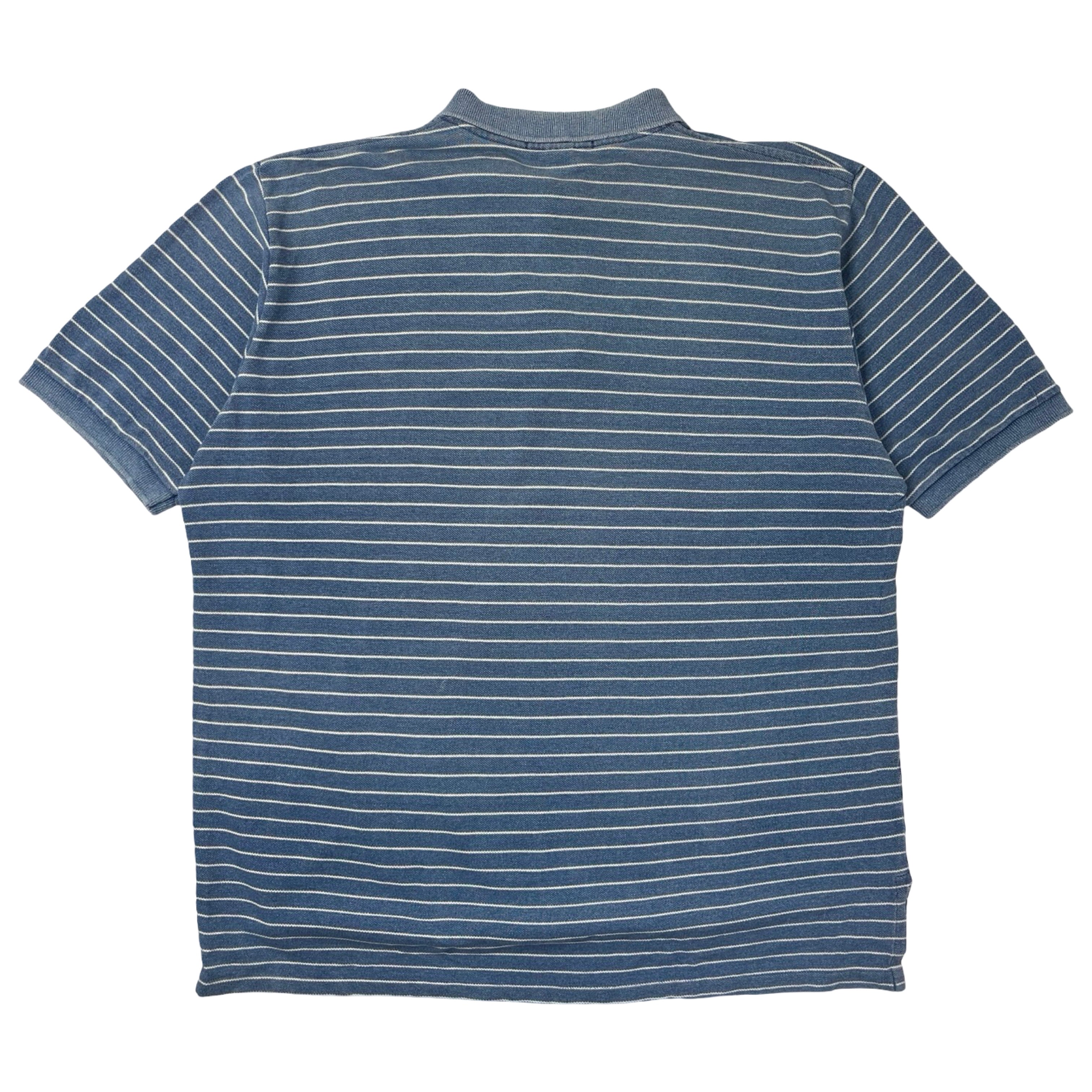 Vintage Polo Ralph Lauren Faded Denim Striped Polo