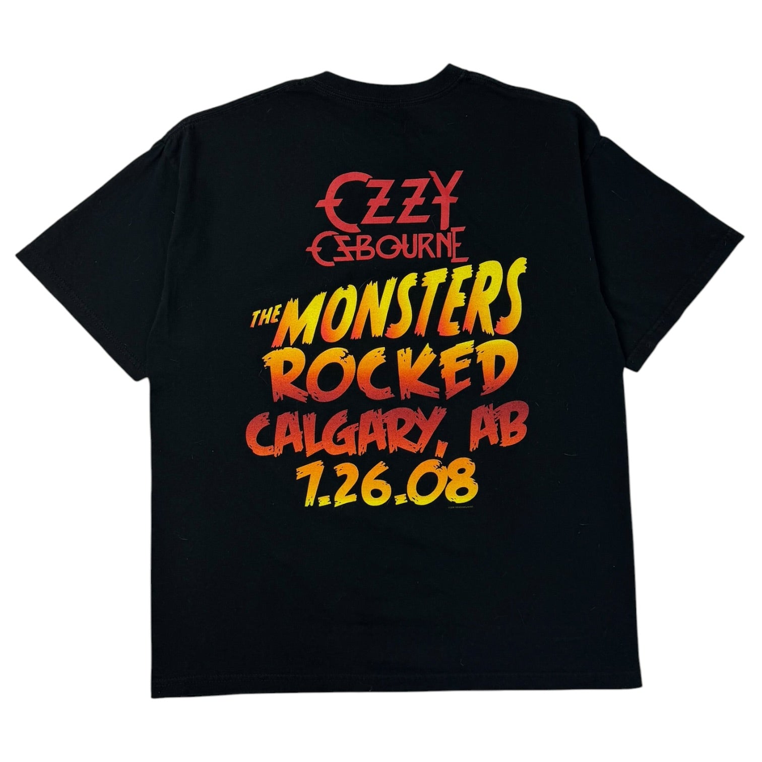 2008 Ozzy Ozbourne ‘The Monsters of Rock’ Calgary Tour T-Shirt Black