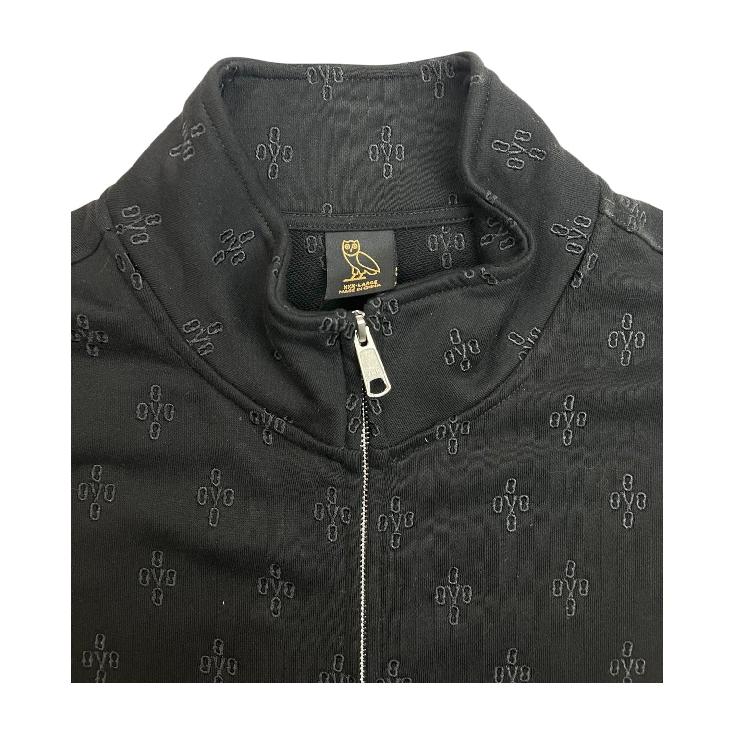 OVO Monogram Cotton Fleece Vest Black
