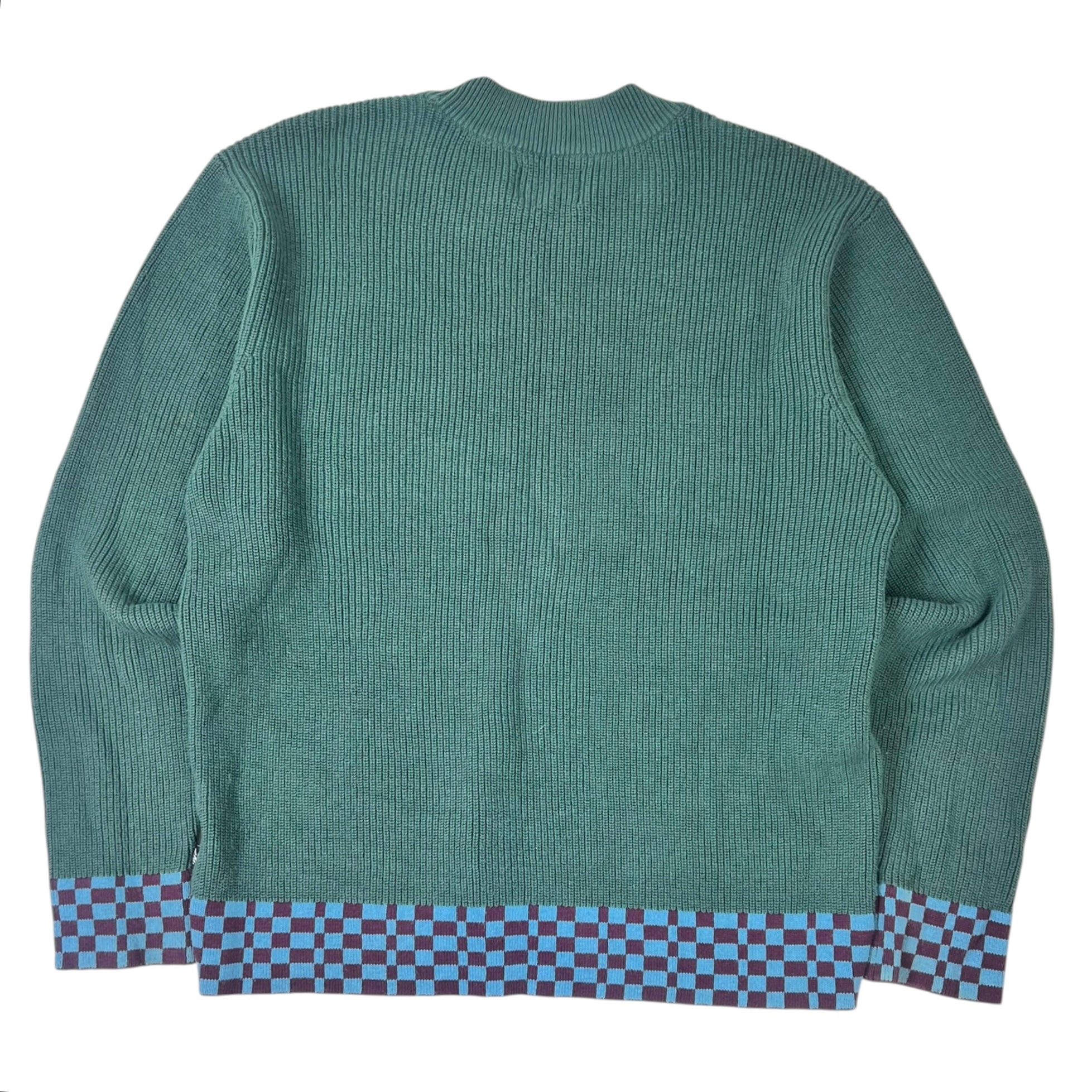 Stussy Checker Trim Sweater Olive