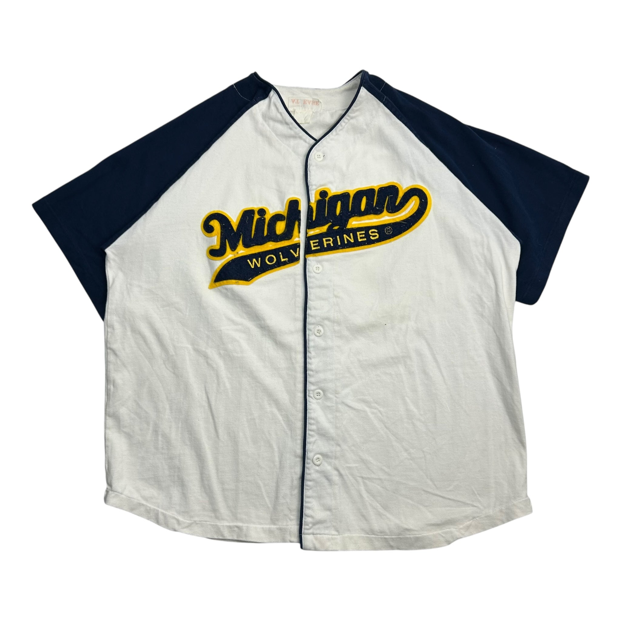 Vintage Michigan Wolverines Cotton Baseball Jersey