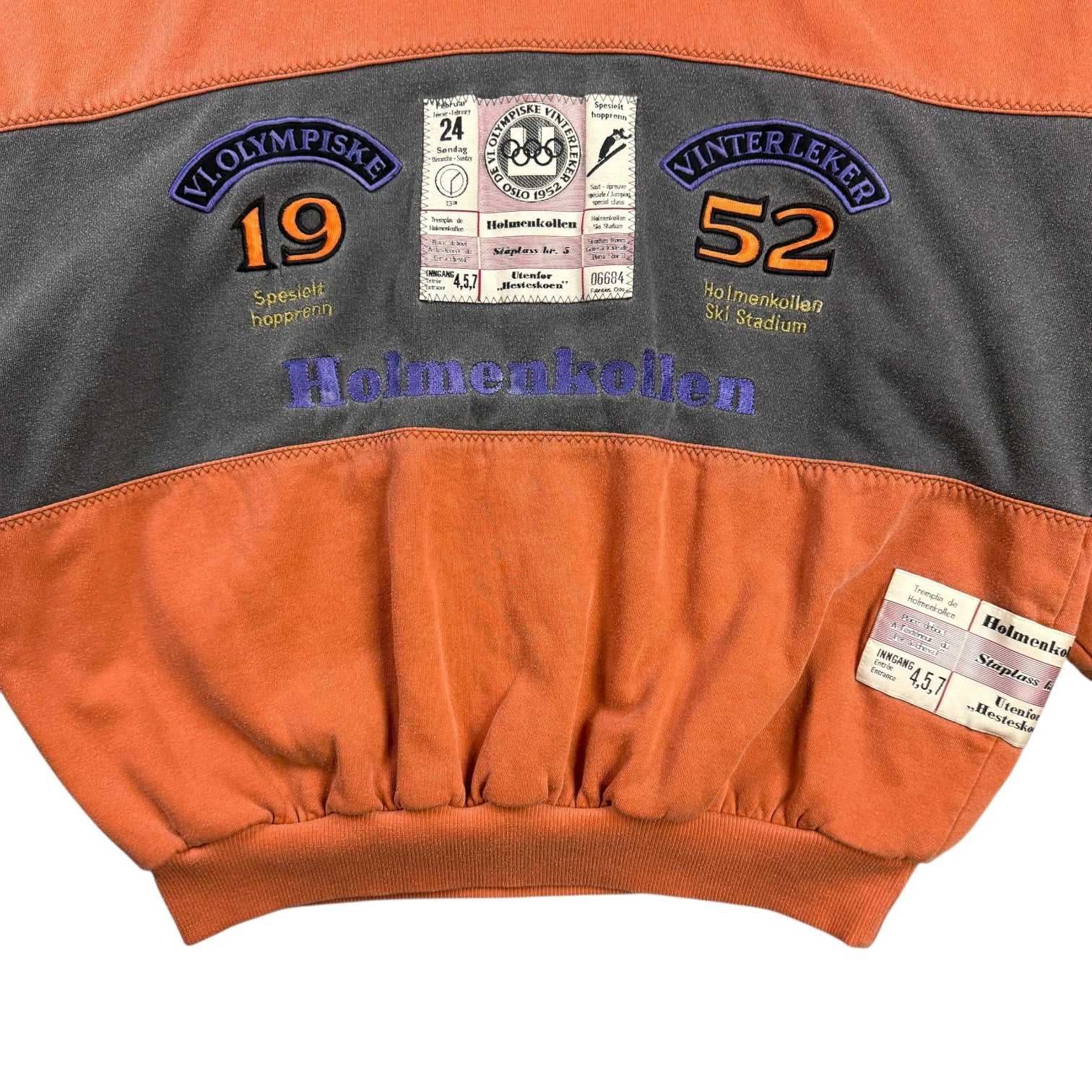 Vintage Adidas 1952 Oslo Olympic Winter Games Crewneck Sweater Peach