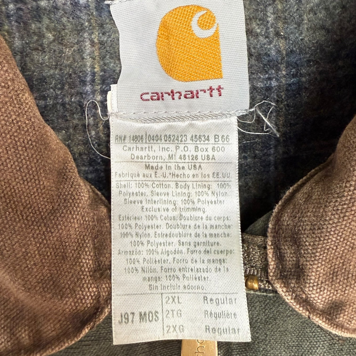 Vintage Carhartt Detroit Blanket Lined Jacket Moss Green