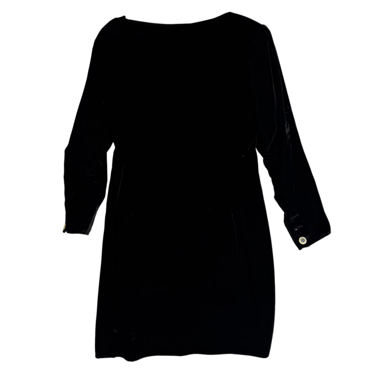 (W) 1980's Saint Laurent Rive Gauche Velvet Cocktail Dress Black