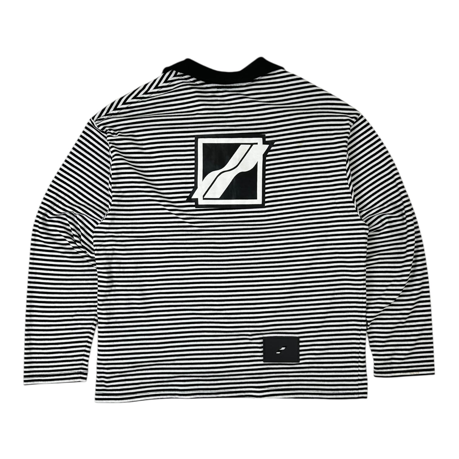 We11done 1/4 Logo Half-Zip Sweater Black/White