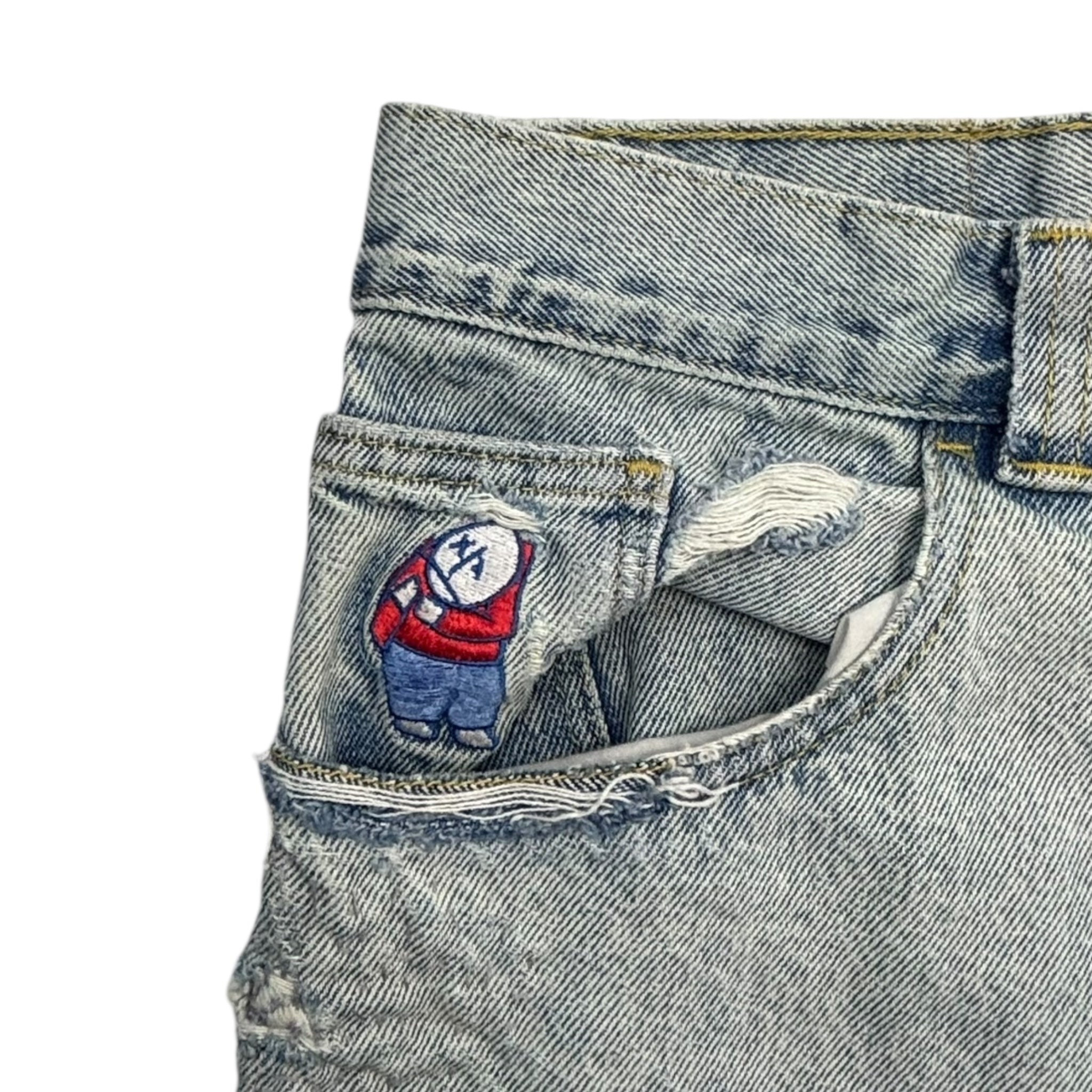 Polar Big Boy Distressed Light Wash Cut Off Shorts