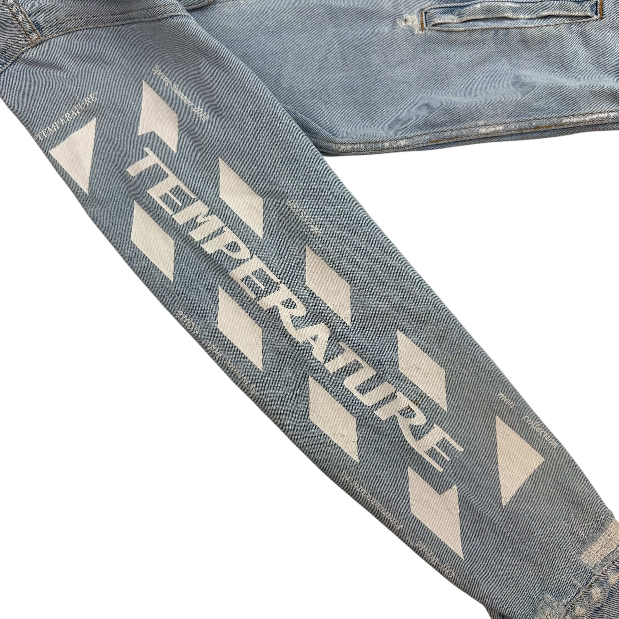 Off-White Temperature Denim Jacket Light Washed Blue