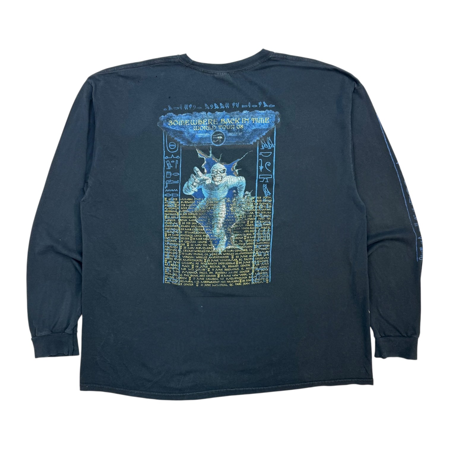 2008 Iron Maiden Somewhere Back In Time Tour L/S Tee Black